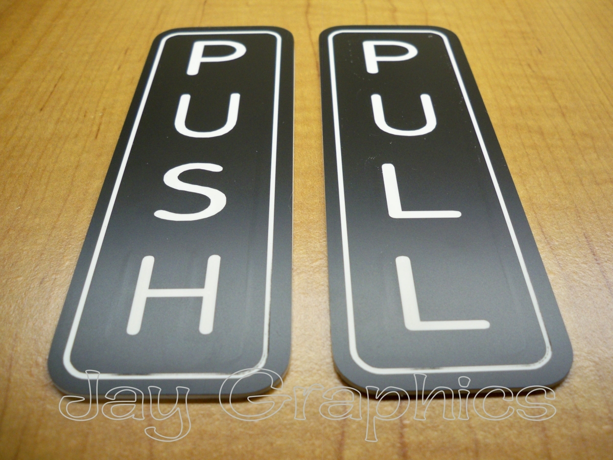 Engraved PUSH and PULL Office Door Signs | Business Plaques | Home Wall Plates