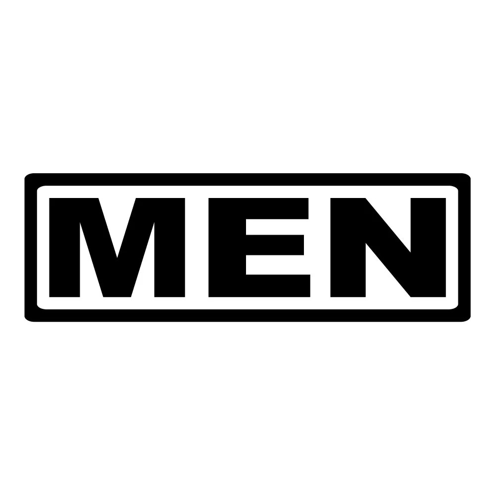 MEN STICKER DECAL RESTROOM BATHROOM SIGN DOOR BUSINESS CHURCH SCHOOL WAREHOUSE