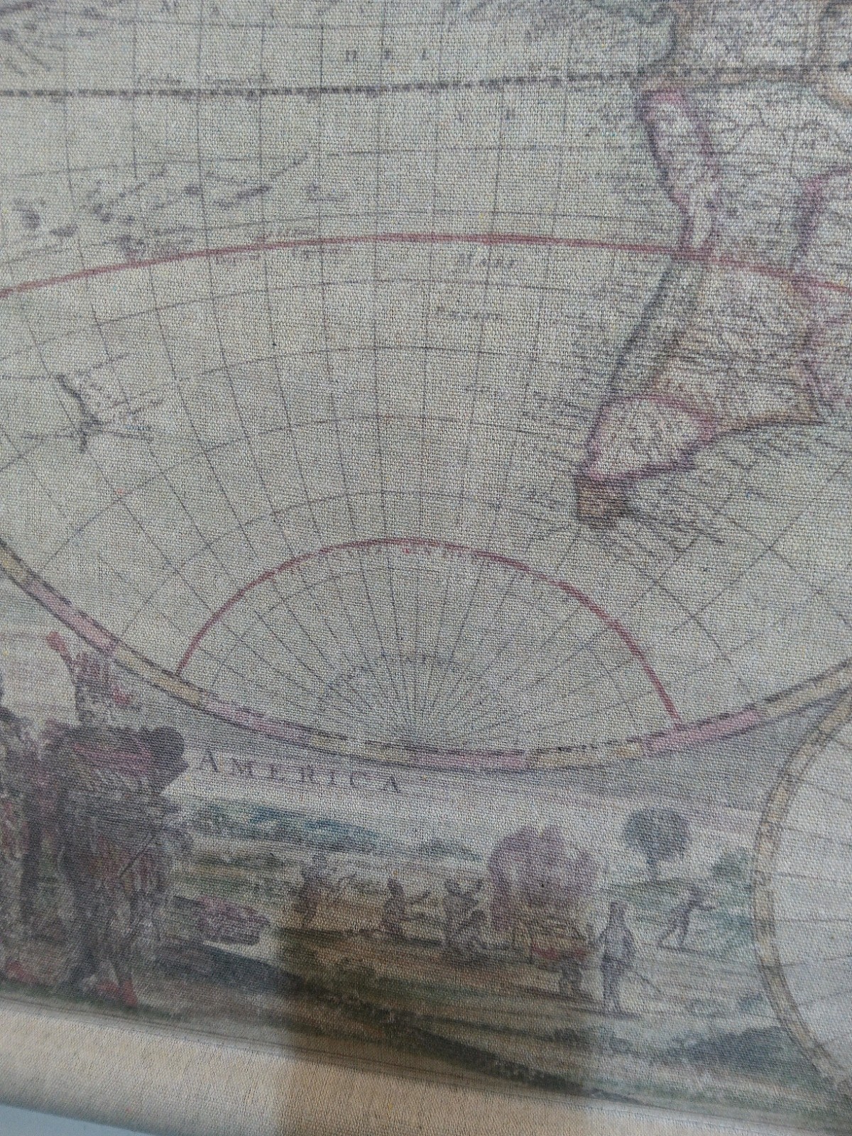Vintage Style Map Scroll Tapestry Modern Reproduction Wall Hanging Home Decor