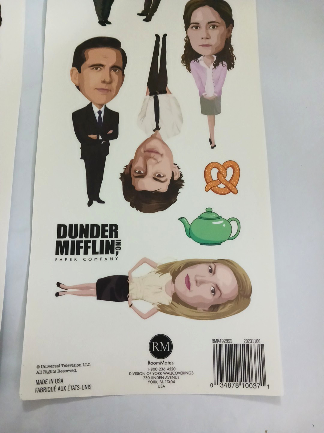 The Office Wall Decal Stickers. 5″ tall people. tea pot, pretzel. 5 or more. New