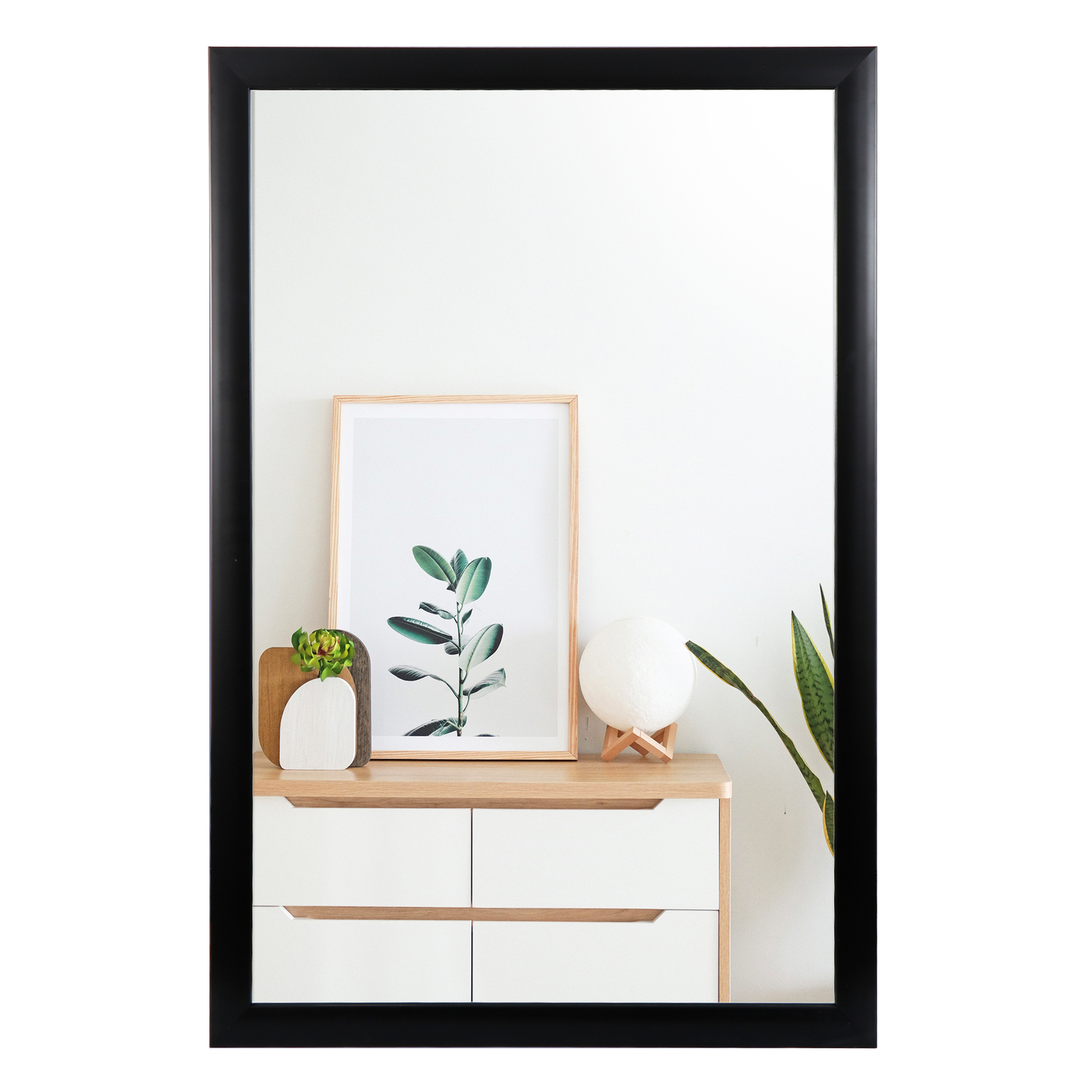 2PCS Bathroom Rectangular Wall Mounted Mirror PS Frame Vanity Mirror 24″ x 36″