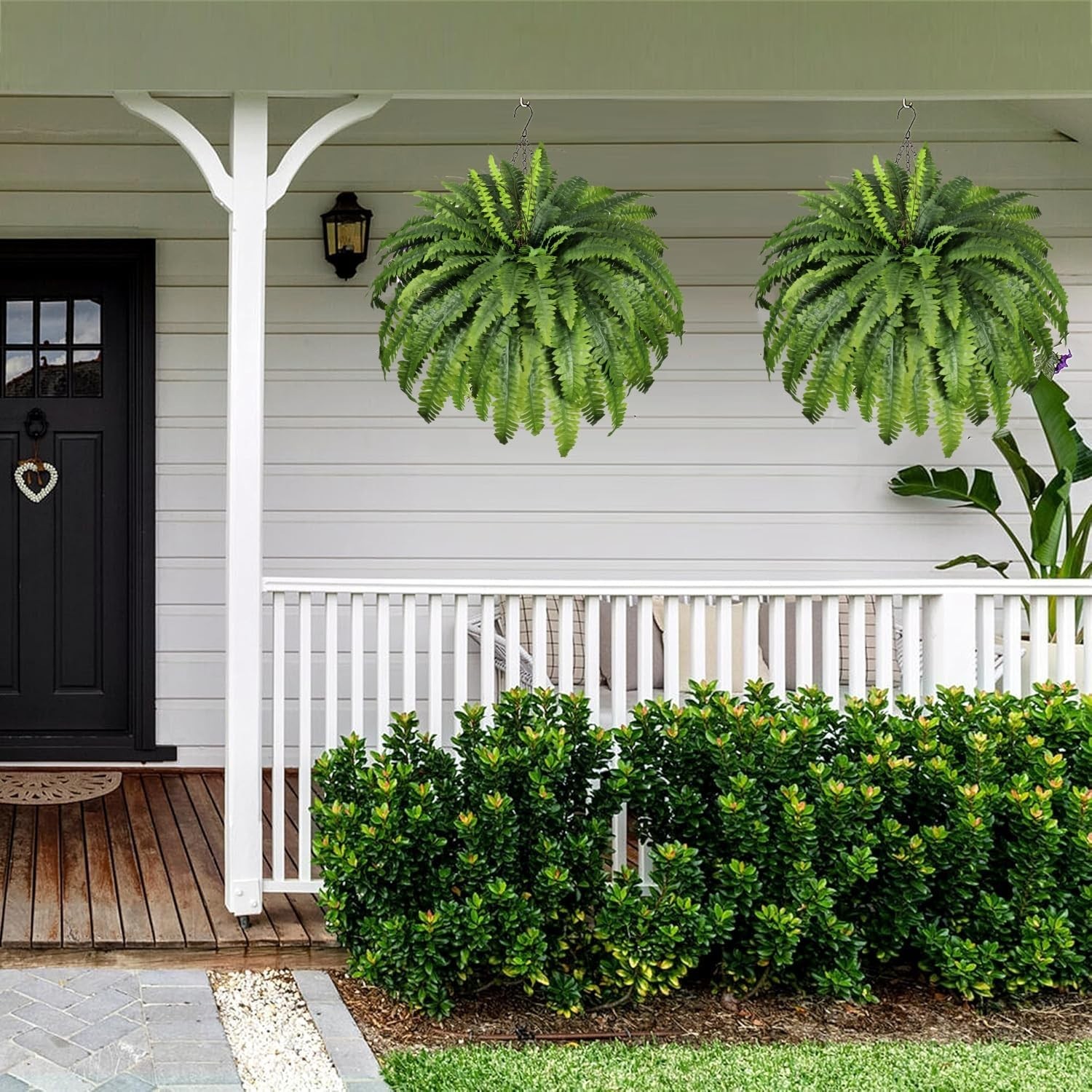 Large 51″ Artificial Ferns – 2 Pack Faux Greenery for Indoor/Outdoor Decor, Perf