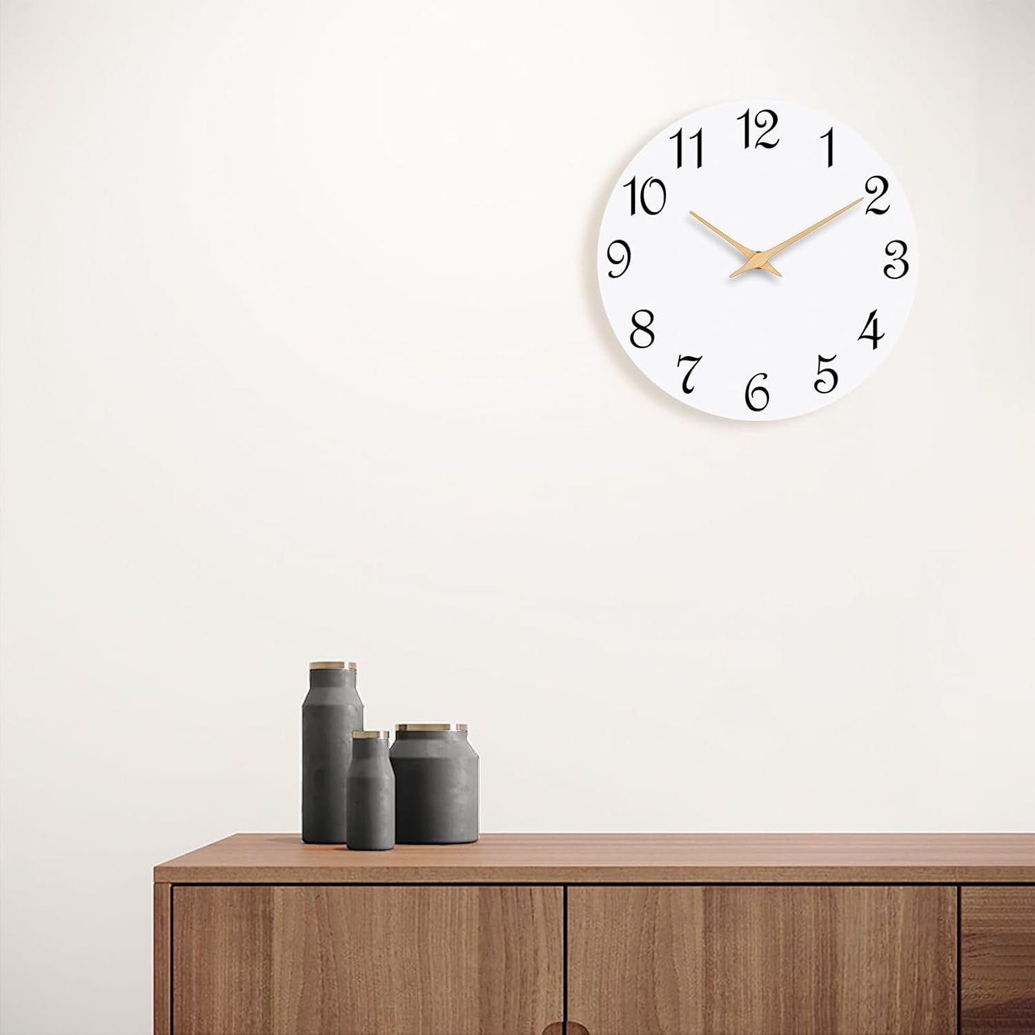 Wall Clock, 8 Inch Modern Wall Clocks Battery Operated, Small Silent Non Ticking