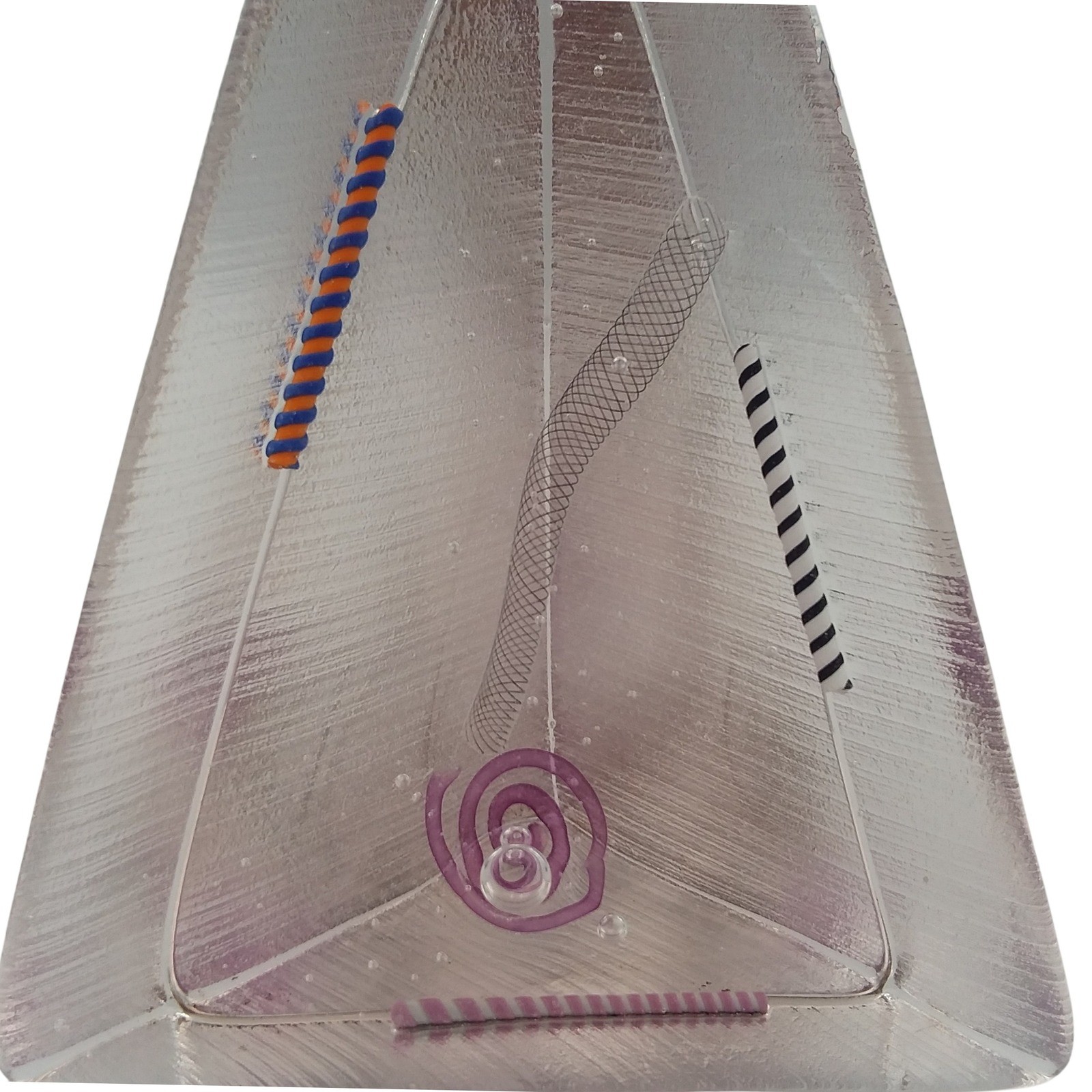 Ibex Studio Art Glass Pyramid Sculpture 1989 Vintage Postmodern Abstract HTF