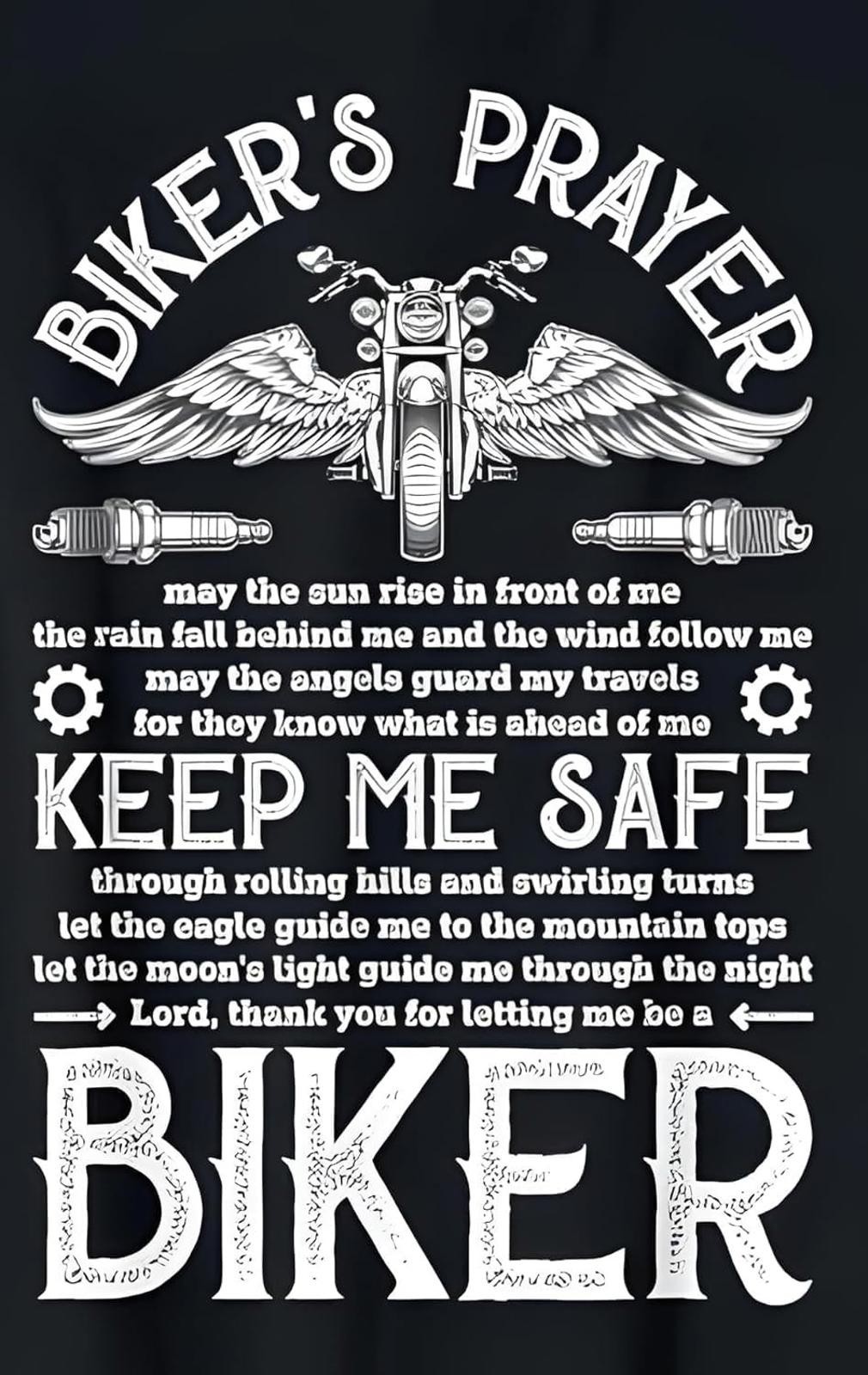 Motorcycle Tin Sign Vintage Motorcycle Prayer Aluminum Sign 8×12 Funny