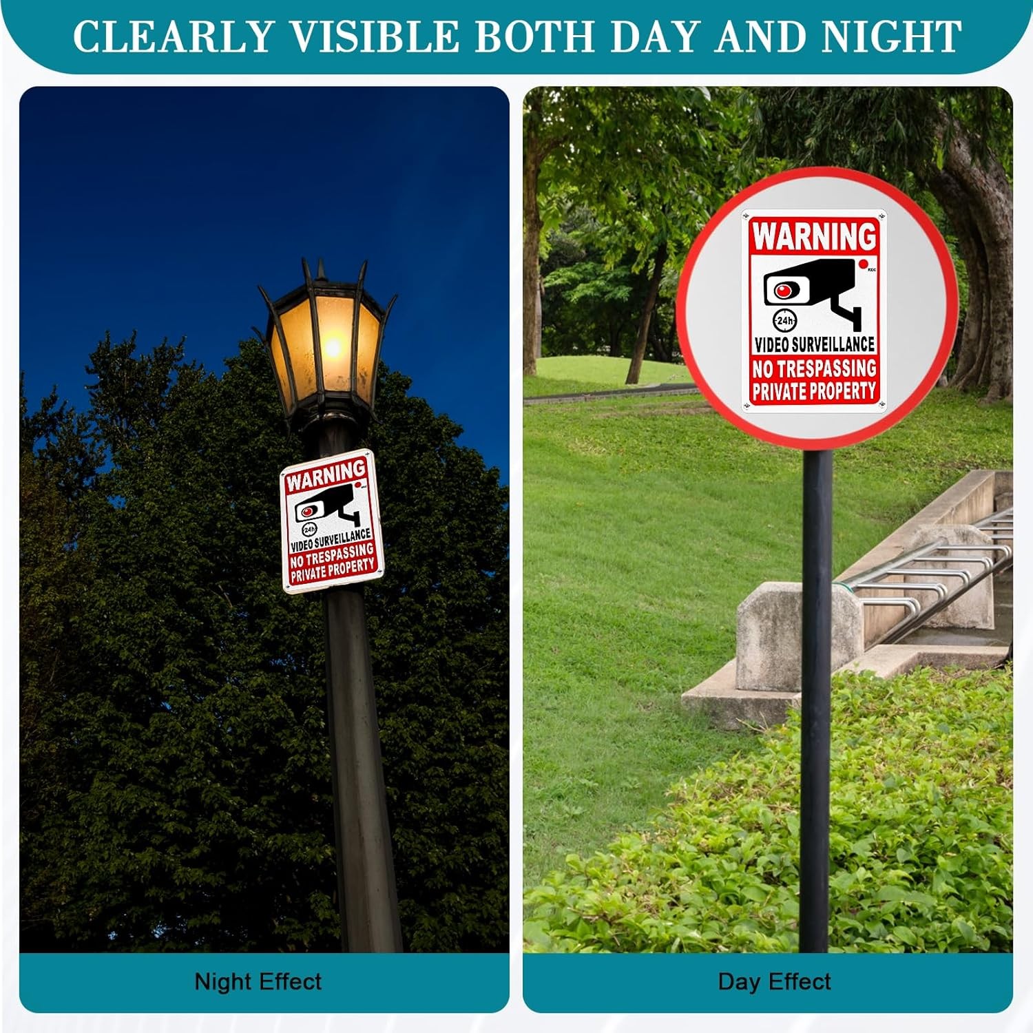 4-Pack Metal No Trespassing Signs Private Property 10 x 7 inch Rust Free 0.04…
