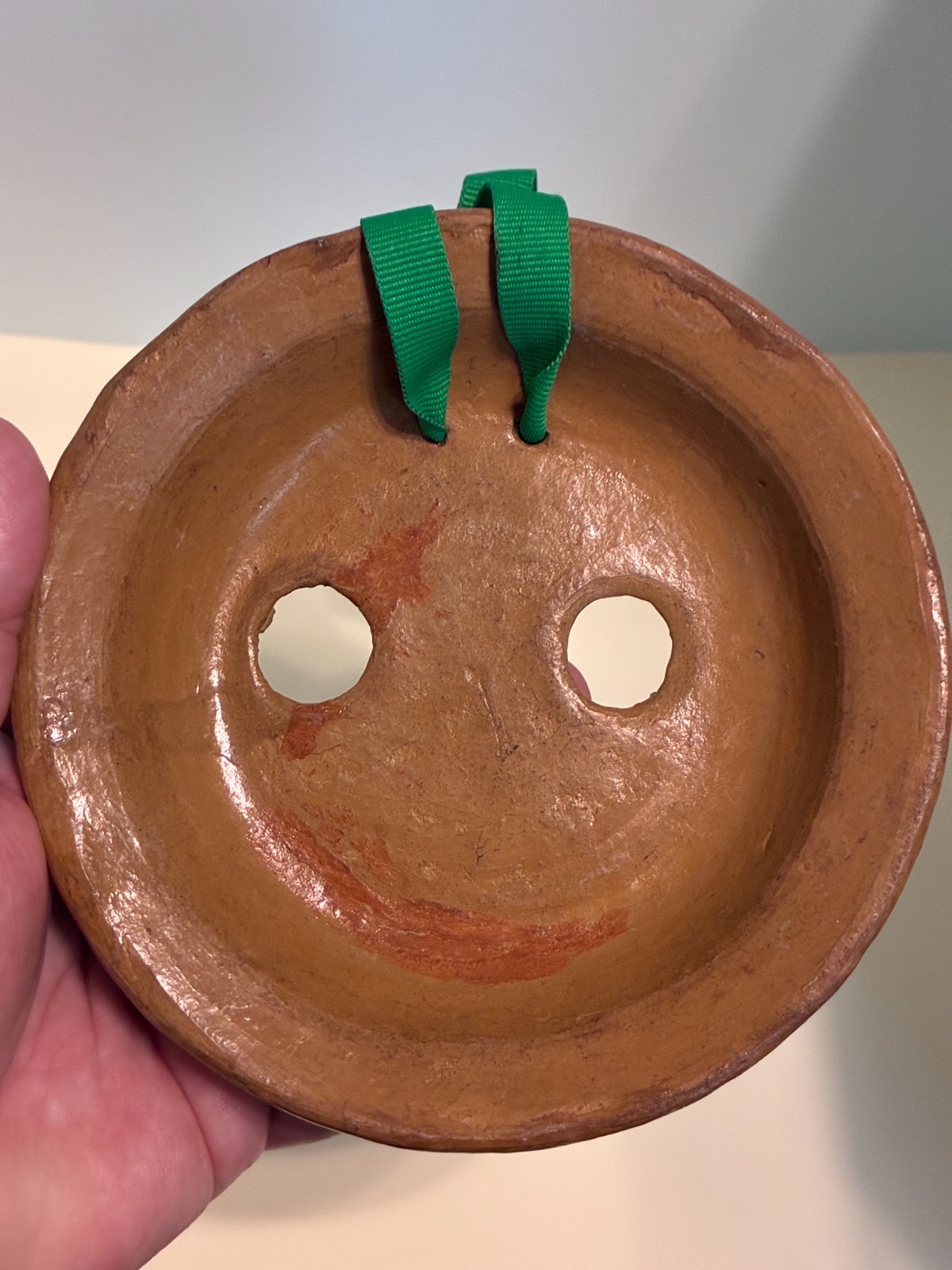 Vintage Nicaragua Hand Painted Folk Art/Animal/ Clay Pottery Mask Wall Hanging
