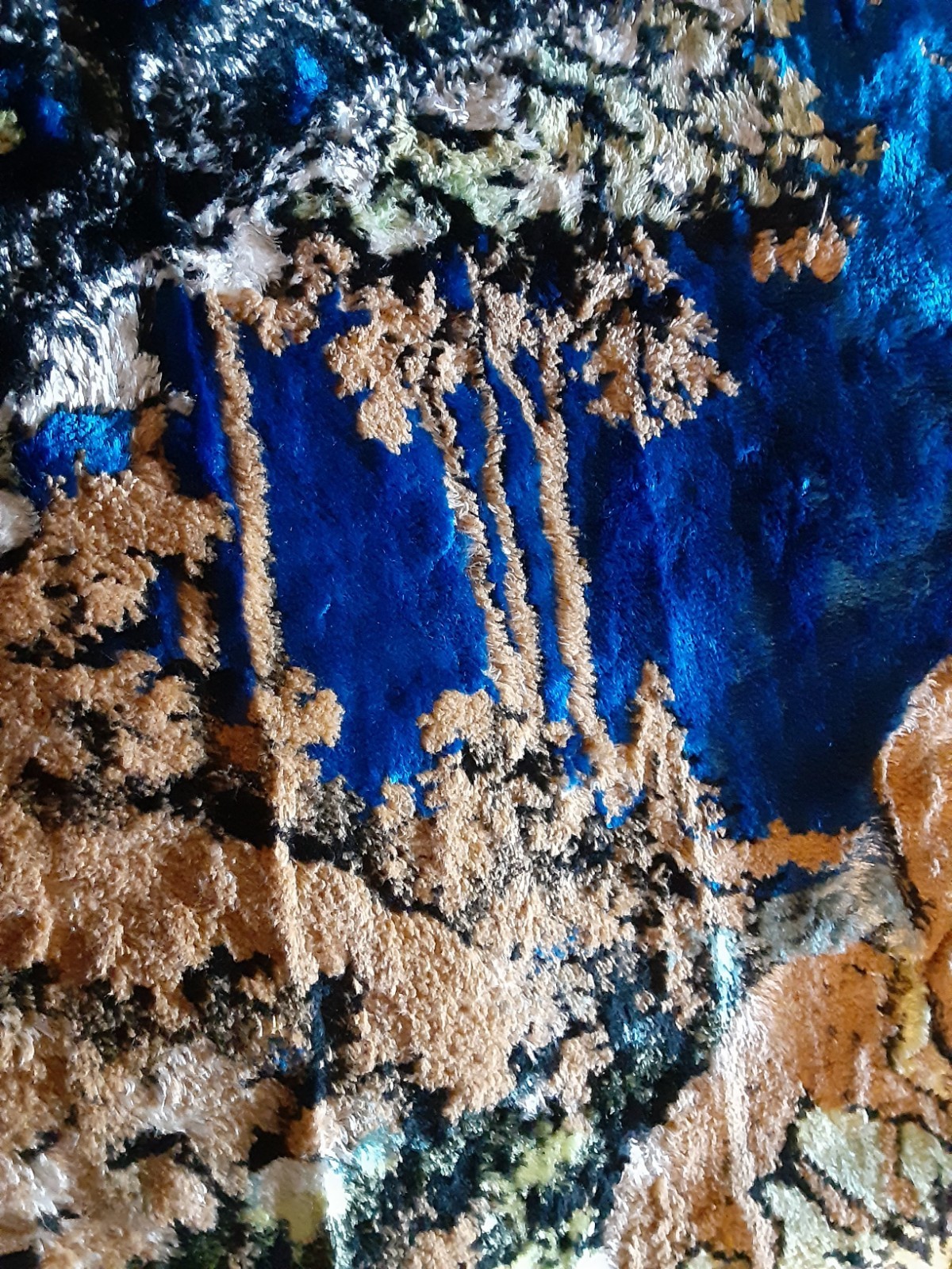 Vintage Velvet Fringed Tapestry *Table Dresser Runner*Rug 42×20 Vivid Colors !