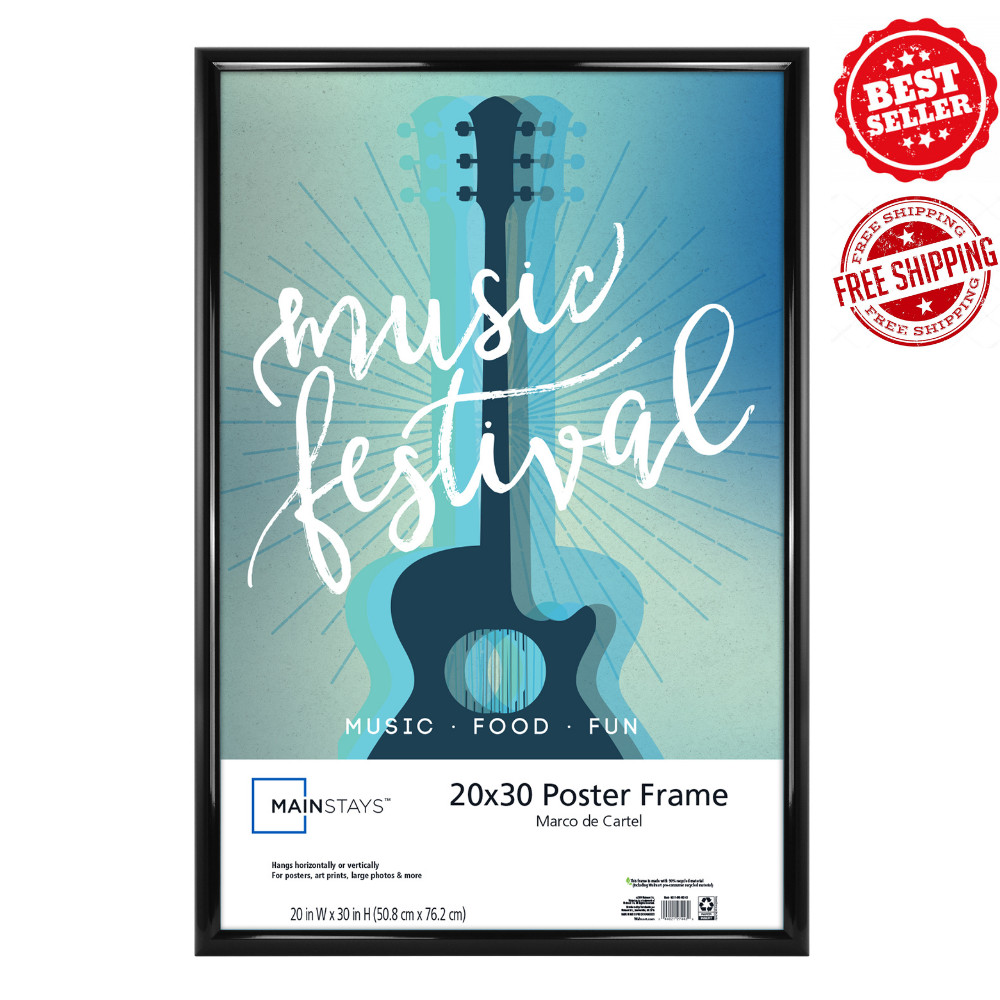 20″ x 30″ Trendsetter Poster and Picture Frame Home Office Wall Decor, Black