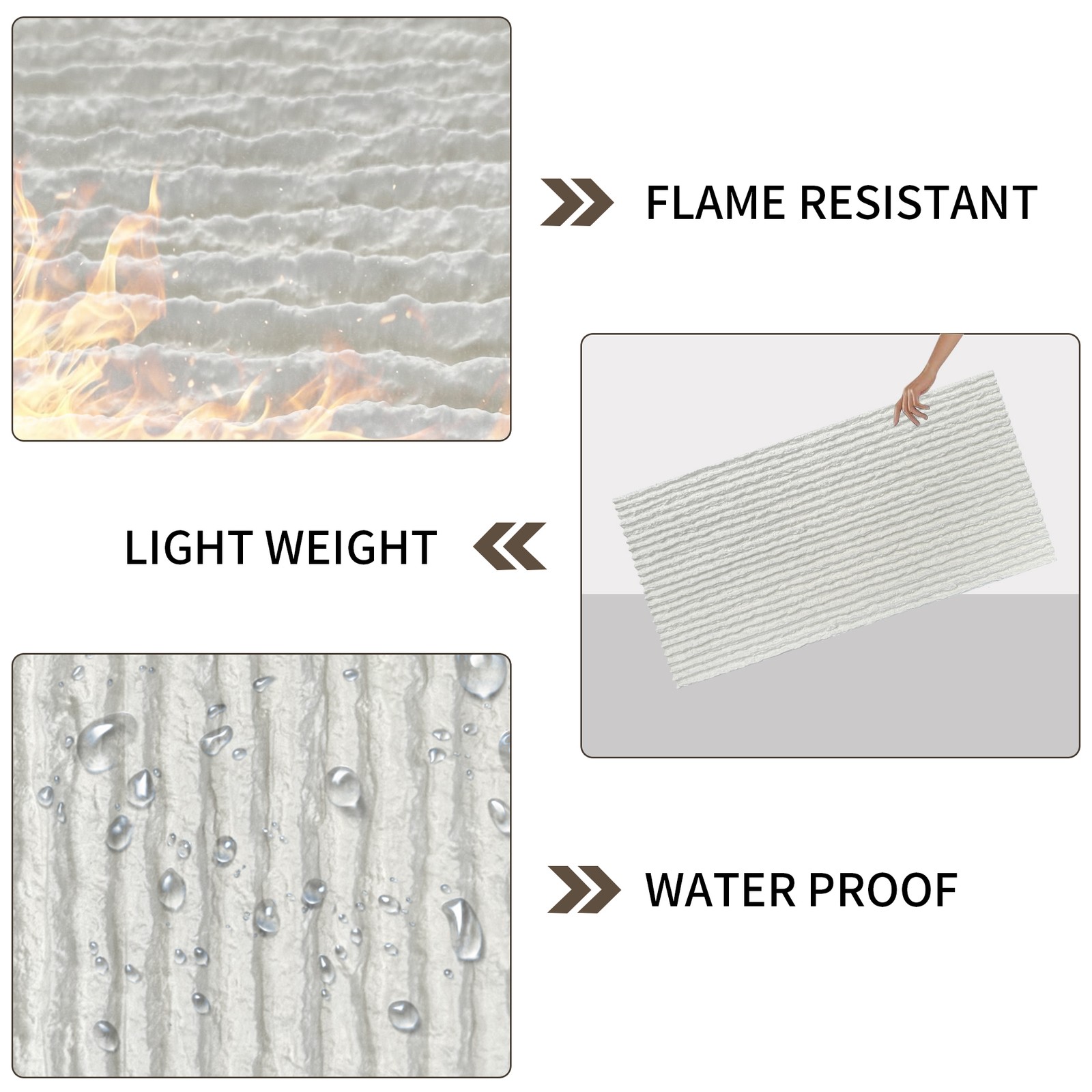 Faux Stone Wall Panels 12-Pack, Fireproof Waterproof TV Wall Decor