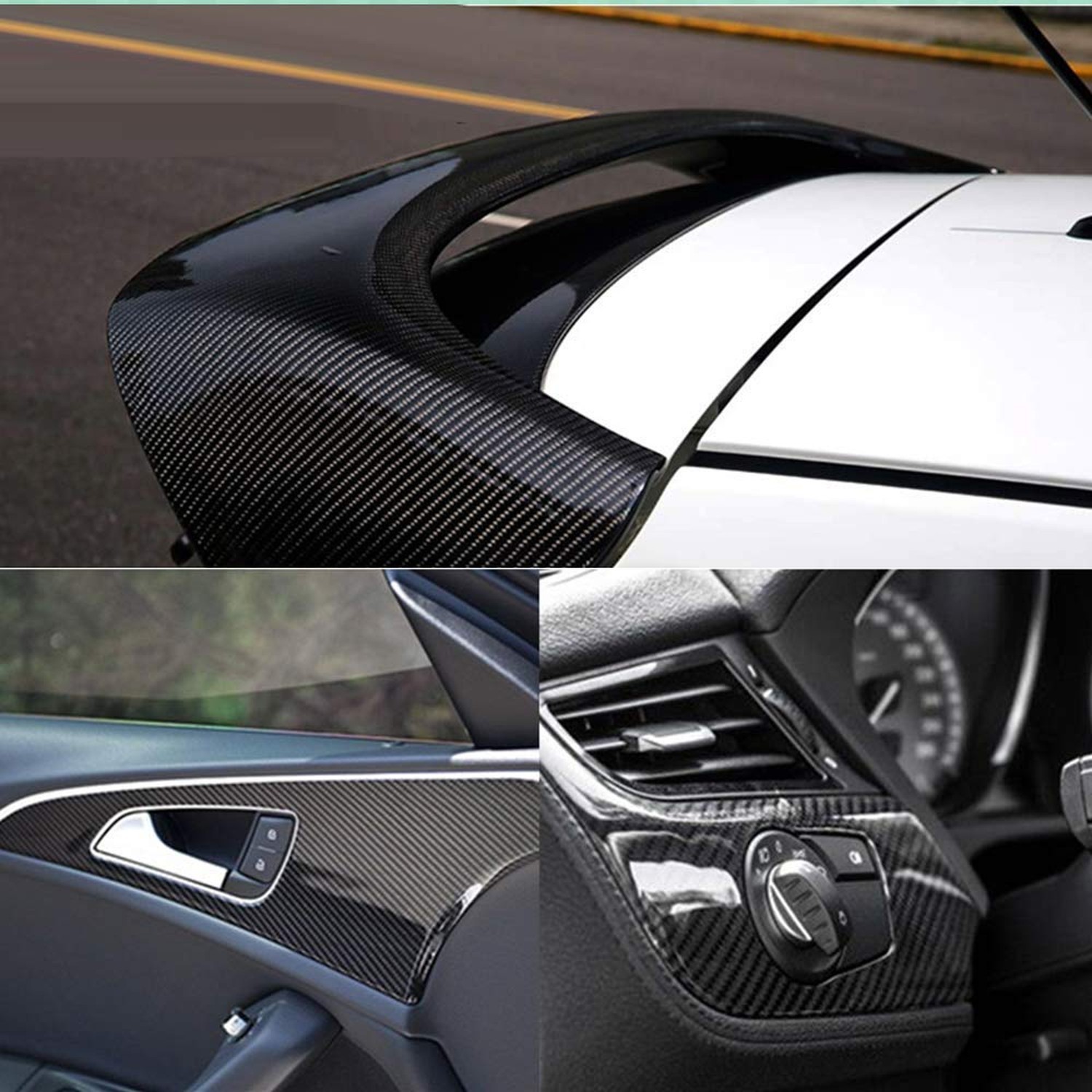 6D High Gloss Black Carbon Fiber Vinyl Bubble Free Air Release Car Wrap Film …
