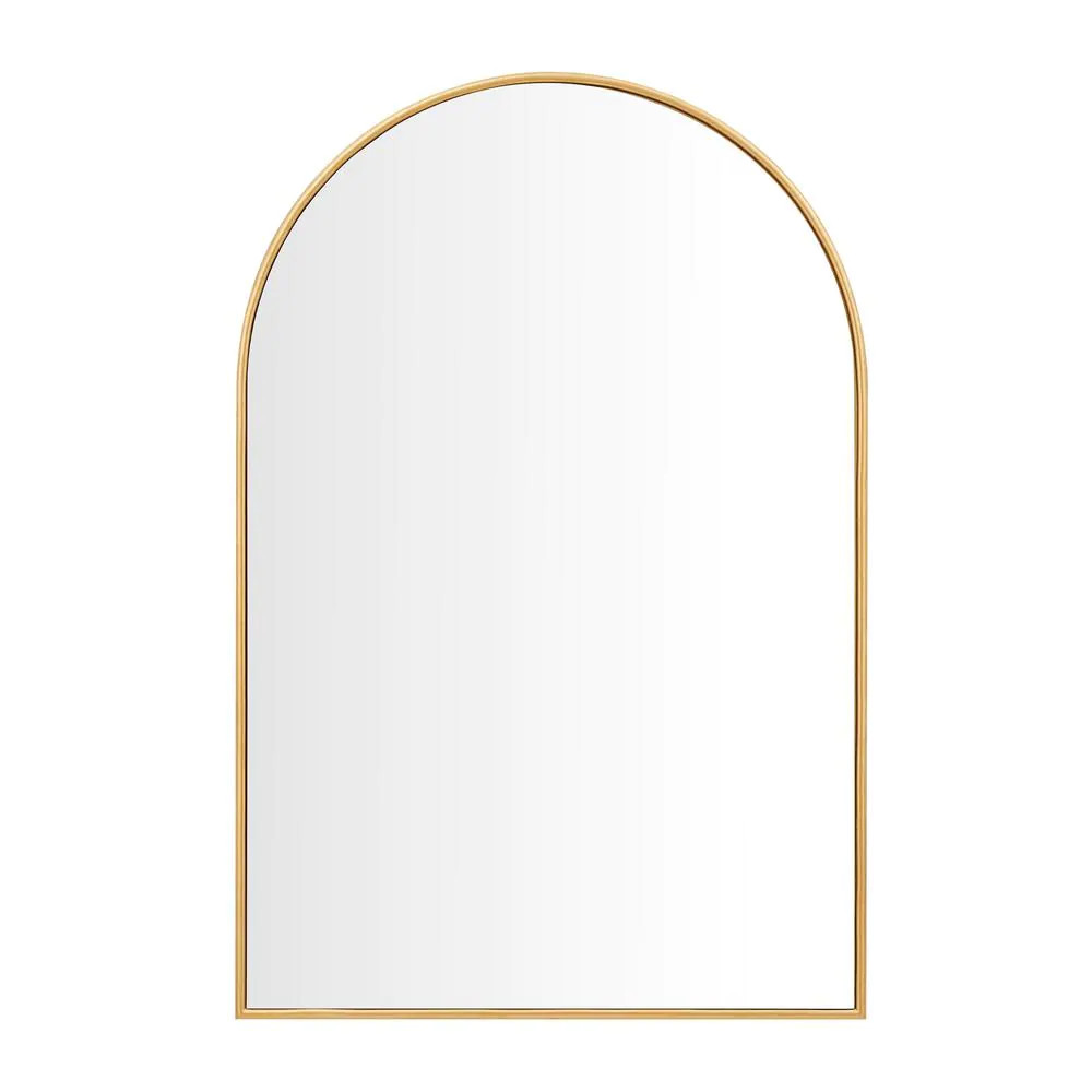 Medium Arched Gold Classic Accent Mirror Dome-shaped Design 35 in. H x 24 in. W