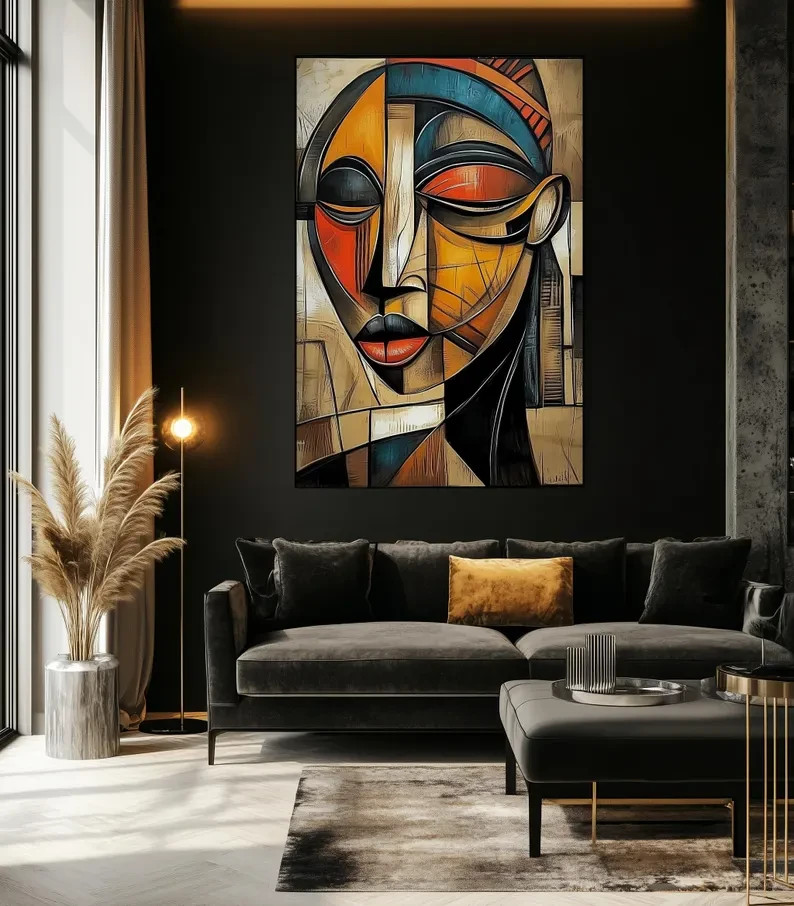 African Abstract Art Framed Canvas Ethnic Modern Home Wall Decor Print