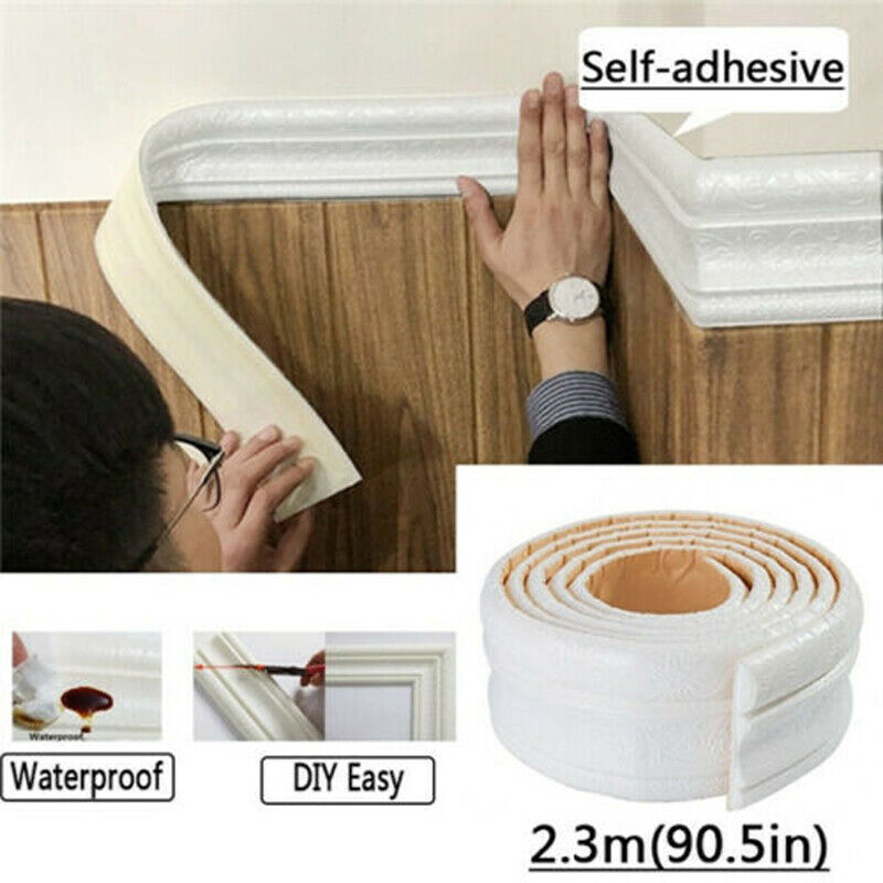 7.5FT Waterproof 3D Wall Border Wall DIY Decor Sticker Self-adhesive Kitchen US