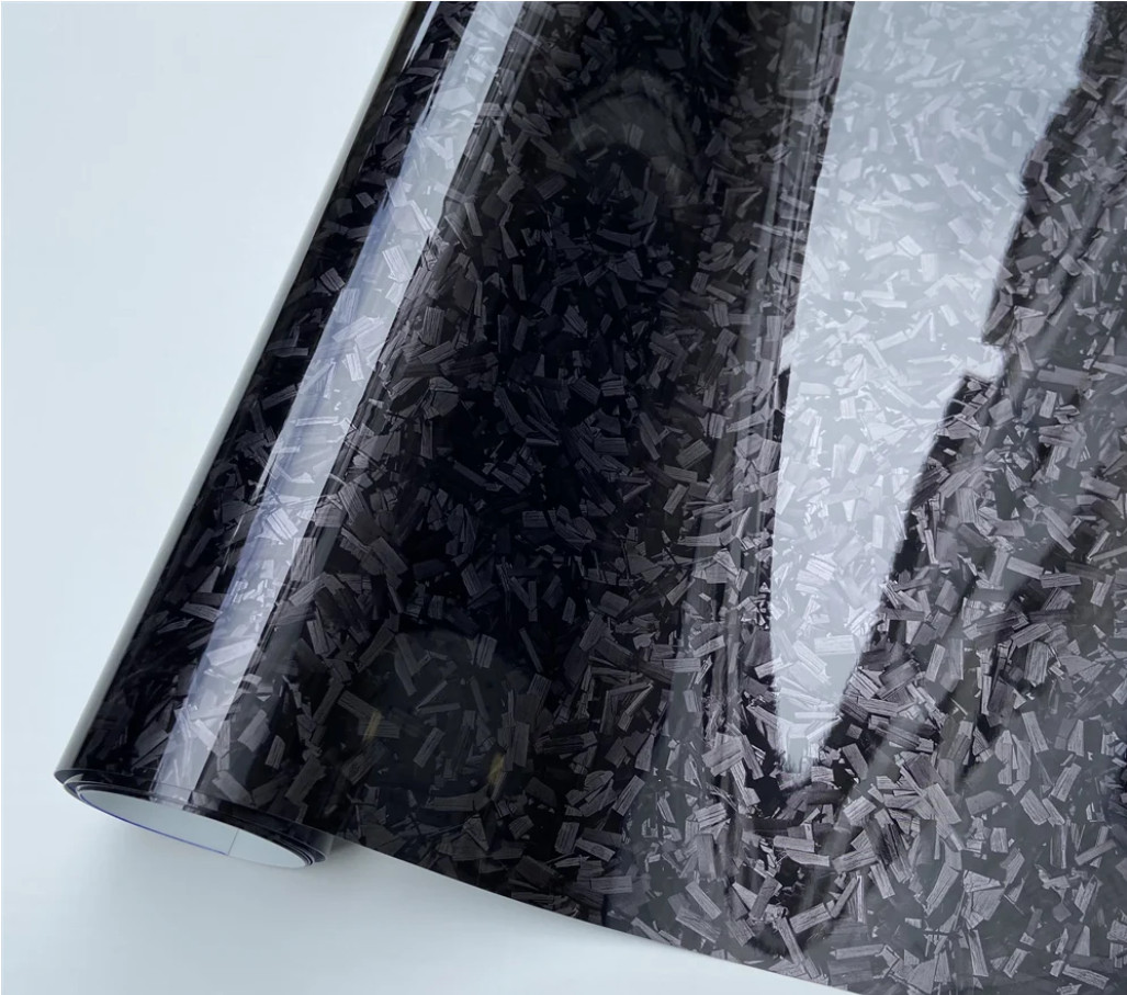 Forged Carbon Fiber Vinyl Wrap Auto Motorcycle Adhesive Film Air Bubble Free