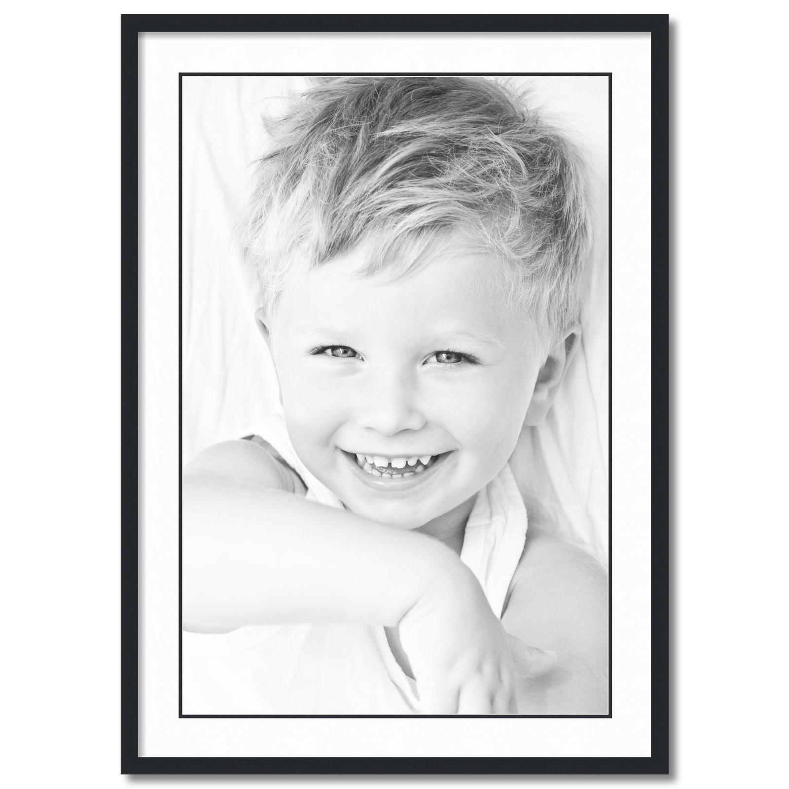 ArtToFrames Matted 28×40 Black Picture Frame with 2″ Double Mat, 24×36 Opening