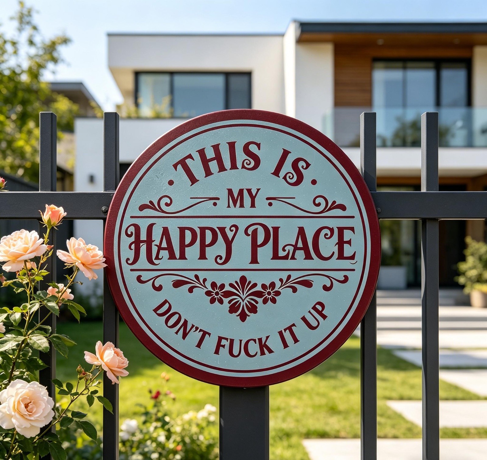 This Is My Happy Place Metal Sign,Rustic Home Decor,Whimsical Home Decor,Garden