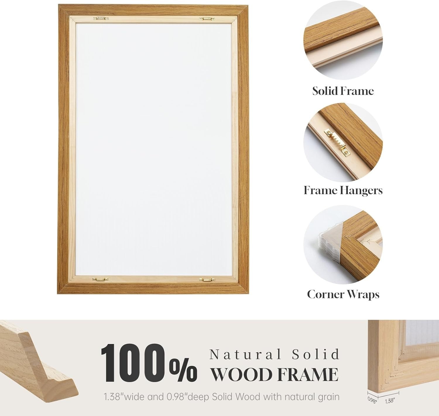 Framed Neutral Abstract Wall Art, Large Modern Canvas Prints Paintings Art24X36