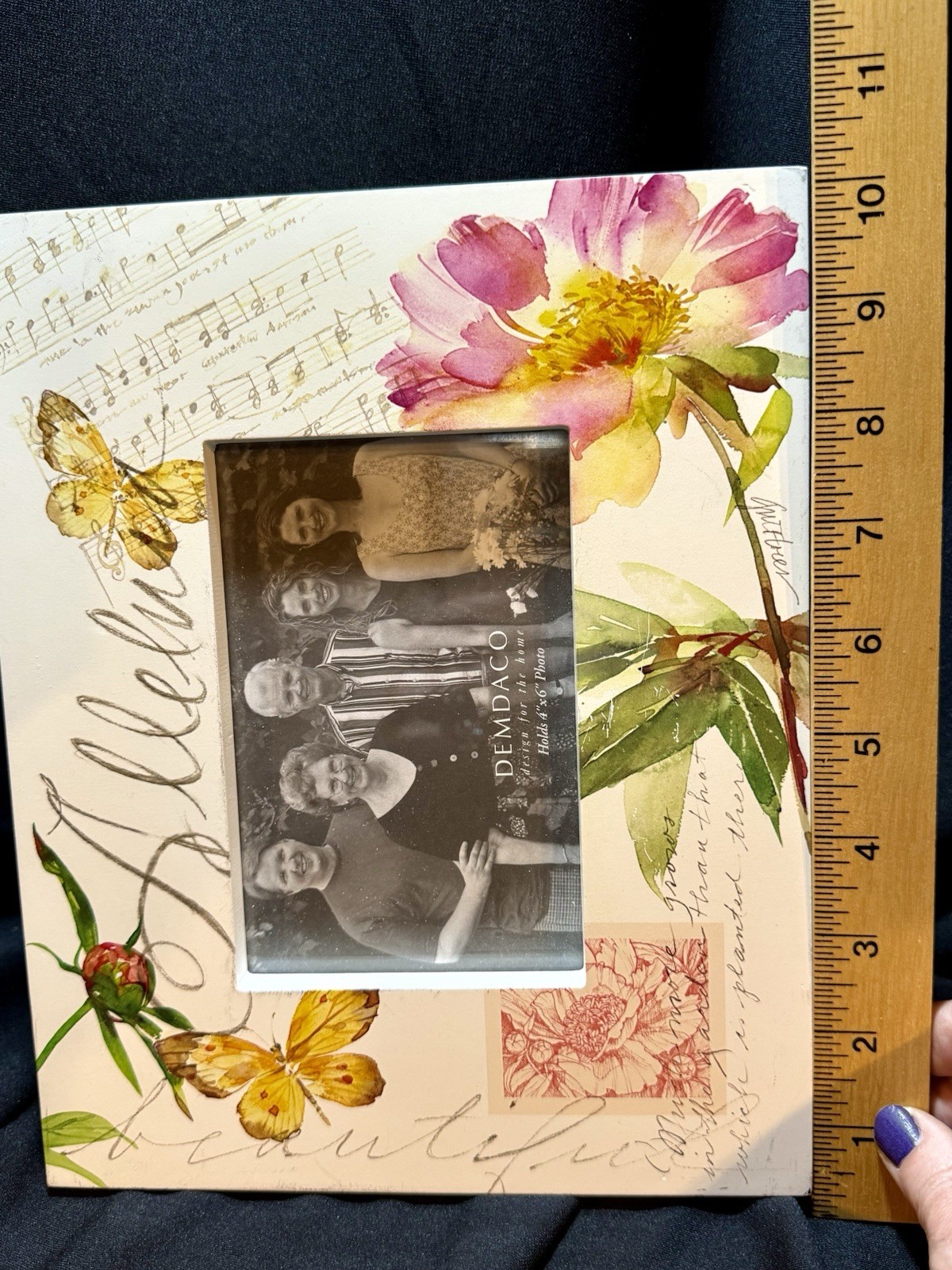 DEMDACO More Than a Promise PEONY Floral 4×6 Wood Frame Universal Orientation