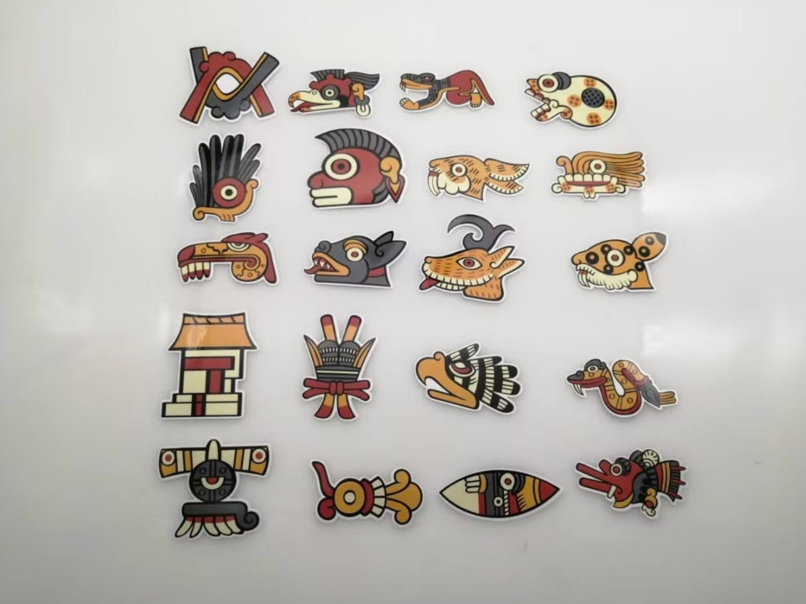 SET of all 20 Aztec Day Sign Decals, 2″, Azteca Symbols, Mexican Mexico #29
