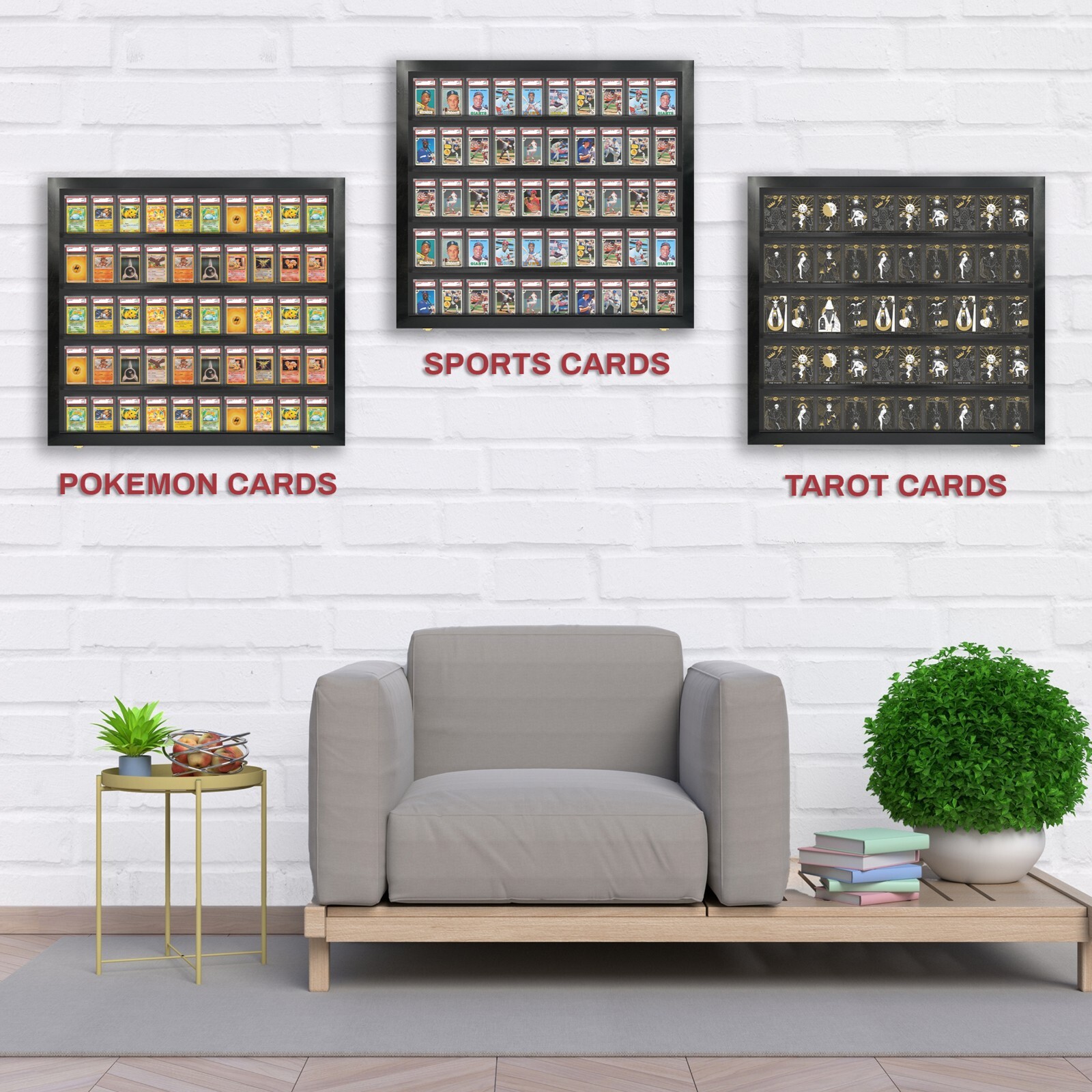 Baseball Card Display Case for 50 Graded Baseball Cards / Made in the USA