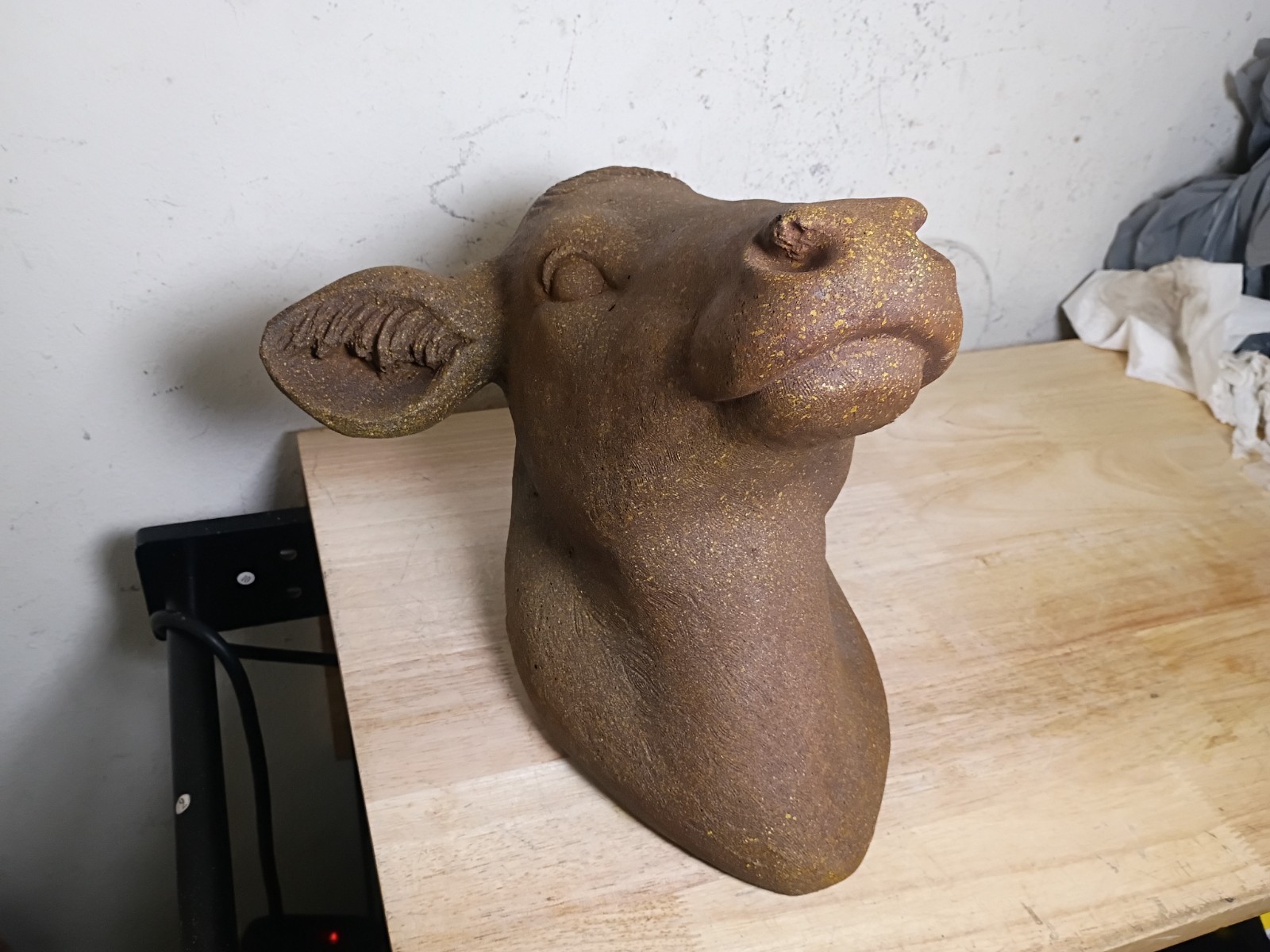 Large Terracotta Cow Head Rustic Decor 11.5″ x 13.5″ x 13″ **EC