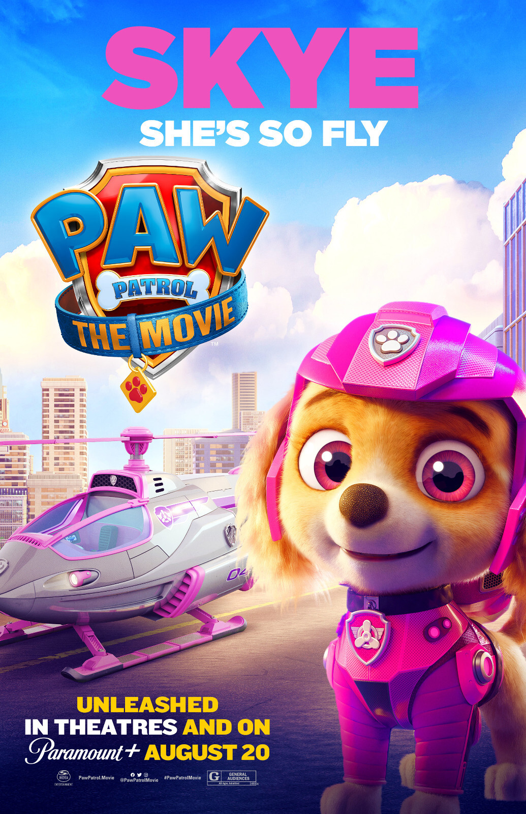 BB2805 PAW Patrol The Movie Film 2021 Skye Movie Poster 11×17