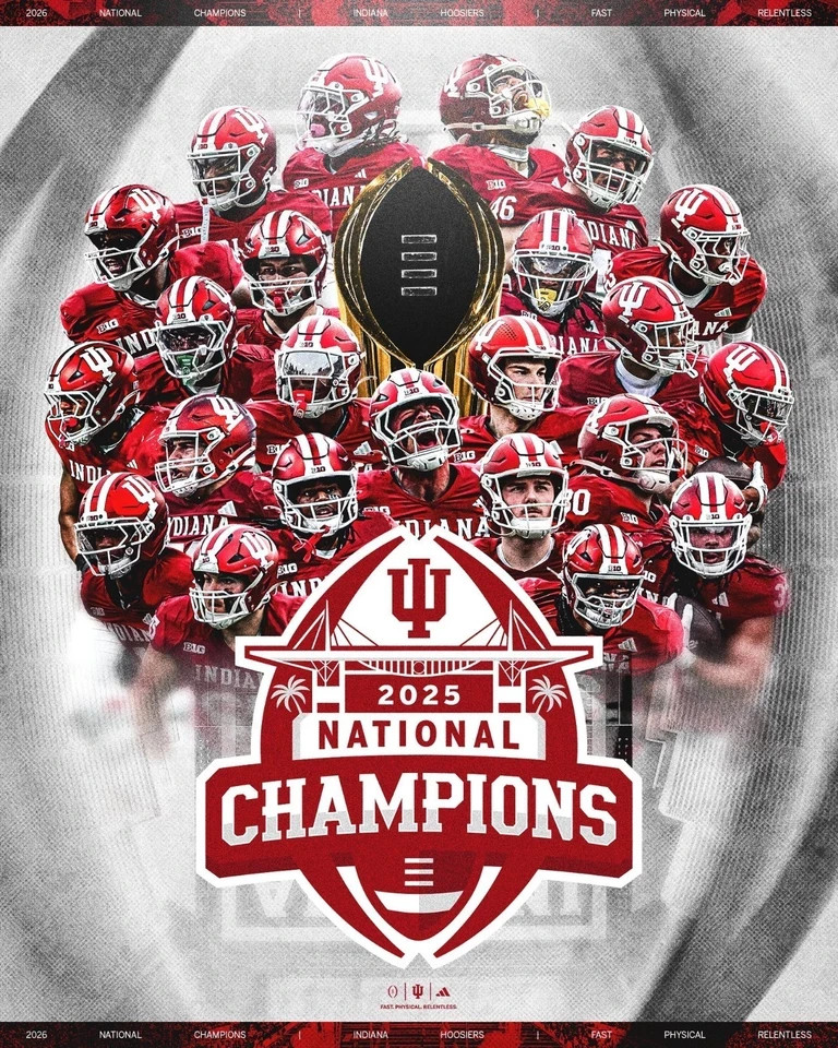 Indiana Football National Champions Road To 2026 Poster Gift