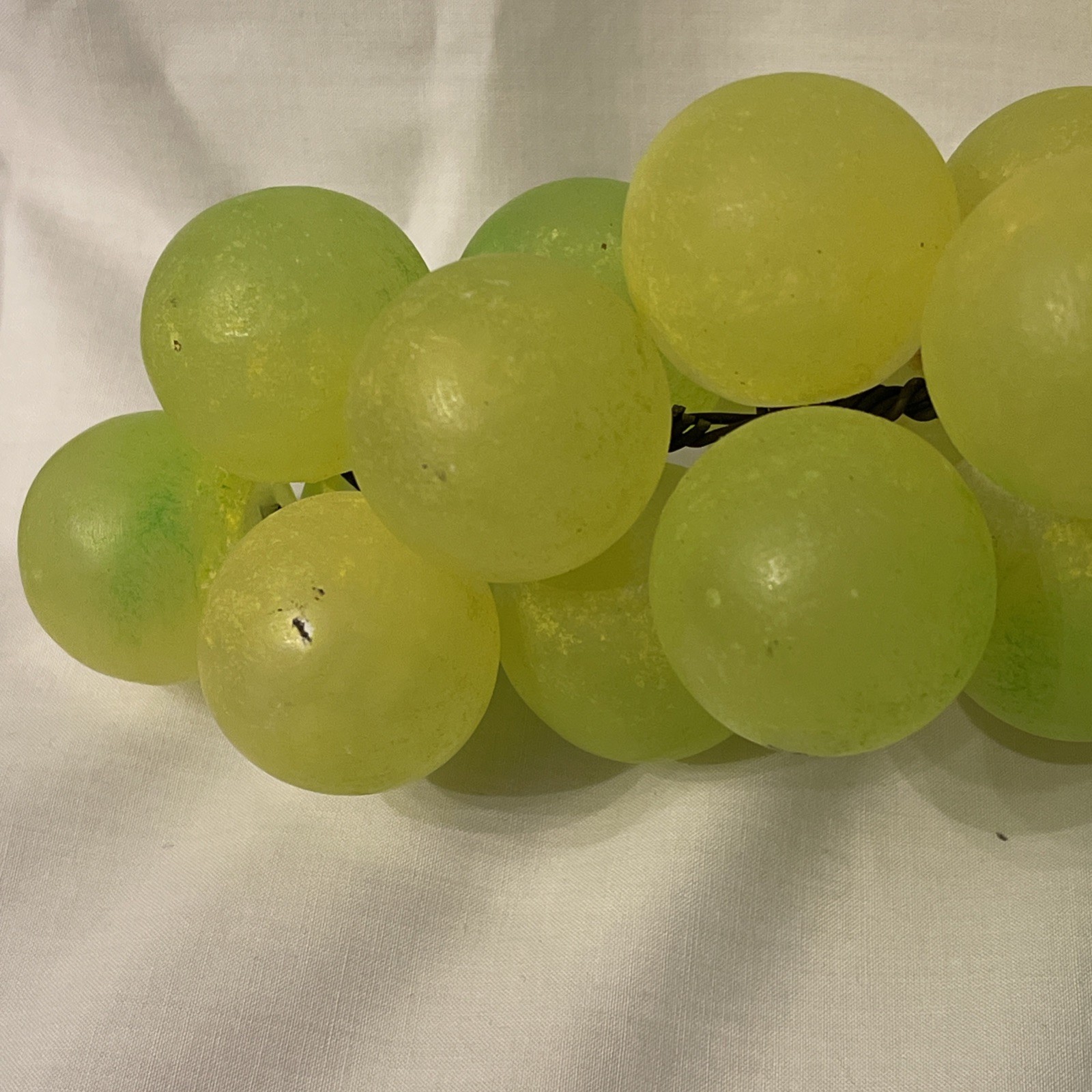 Yellow Alabaster Grape Cluster Table Sculpture Life Size!