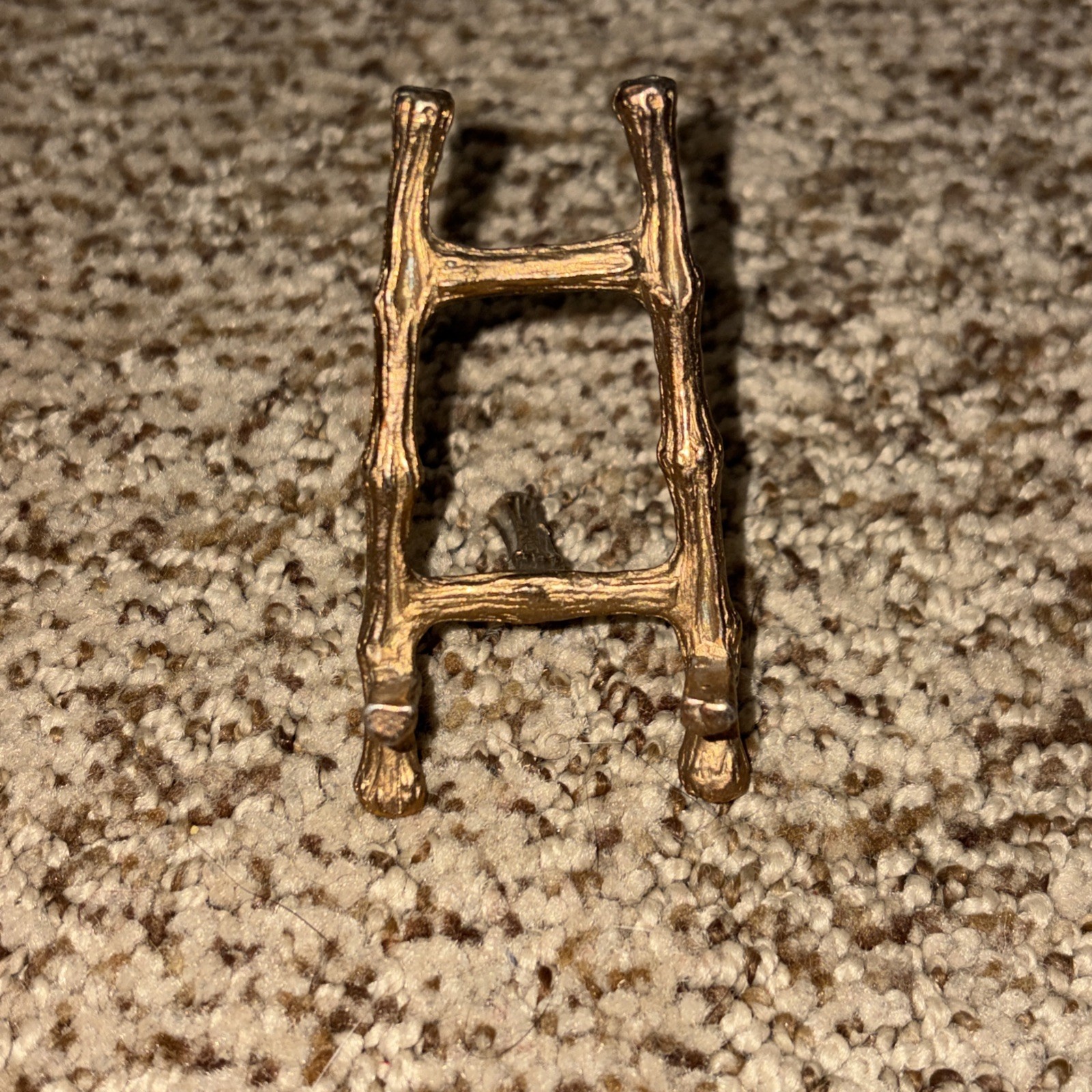 VTG Gold Brass Miniature Dollhouse Table Art Easel Faux Bamboo Display Stand