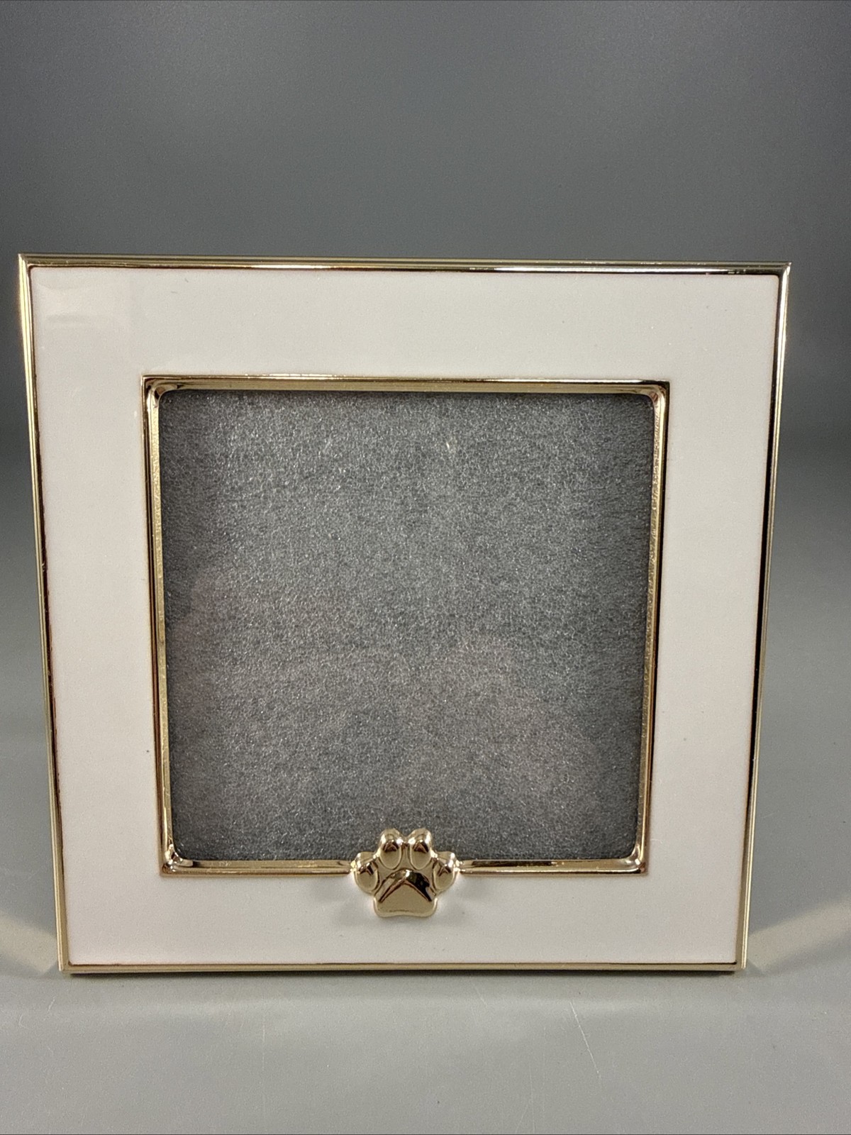 SHEFFIELD HOME White Gold 5” X 5” Picture Frame with Gold Paw Print 3.5” Picture