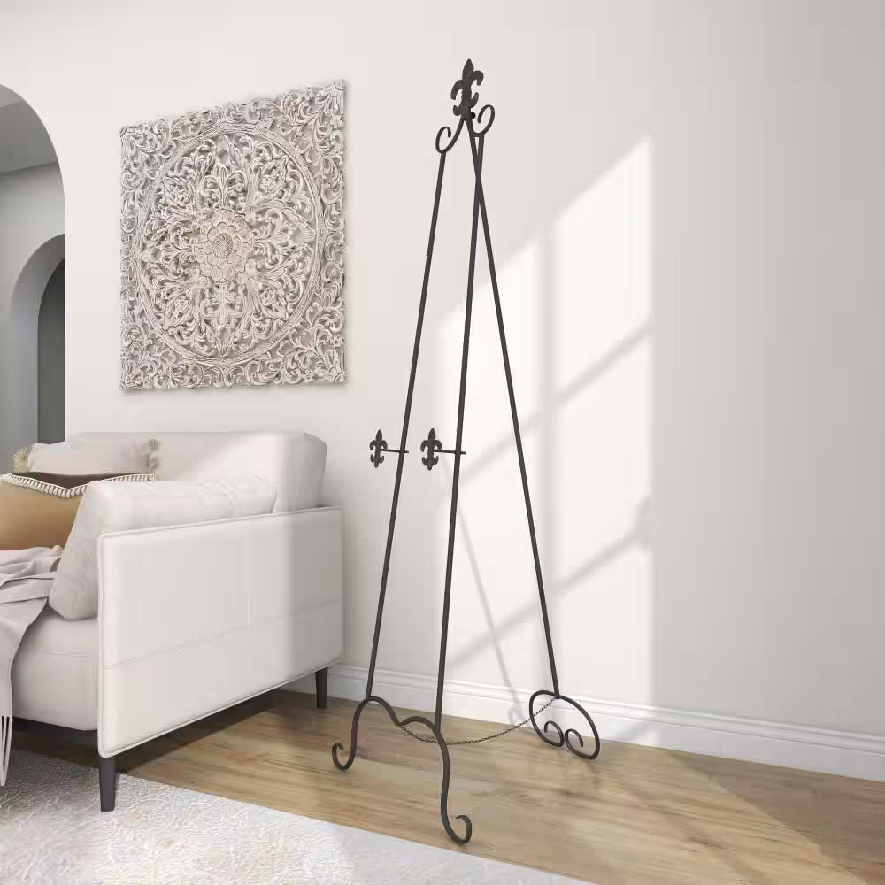 Black Metal Extra Large Free Standing Adjustable Display Stand Scroll Easel with