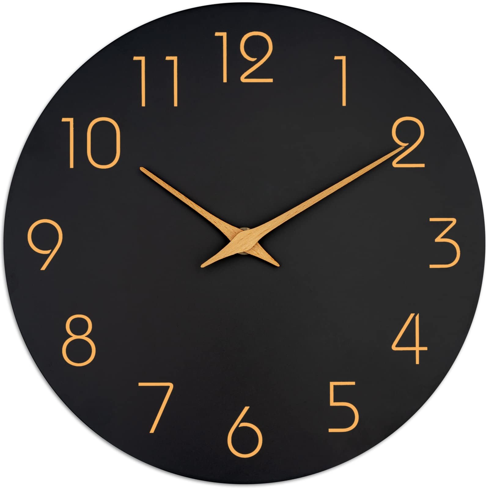 Wall Clock 8 Inch Black Battery Operated Silent Non Ticking Simple Minimalist…