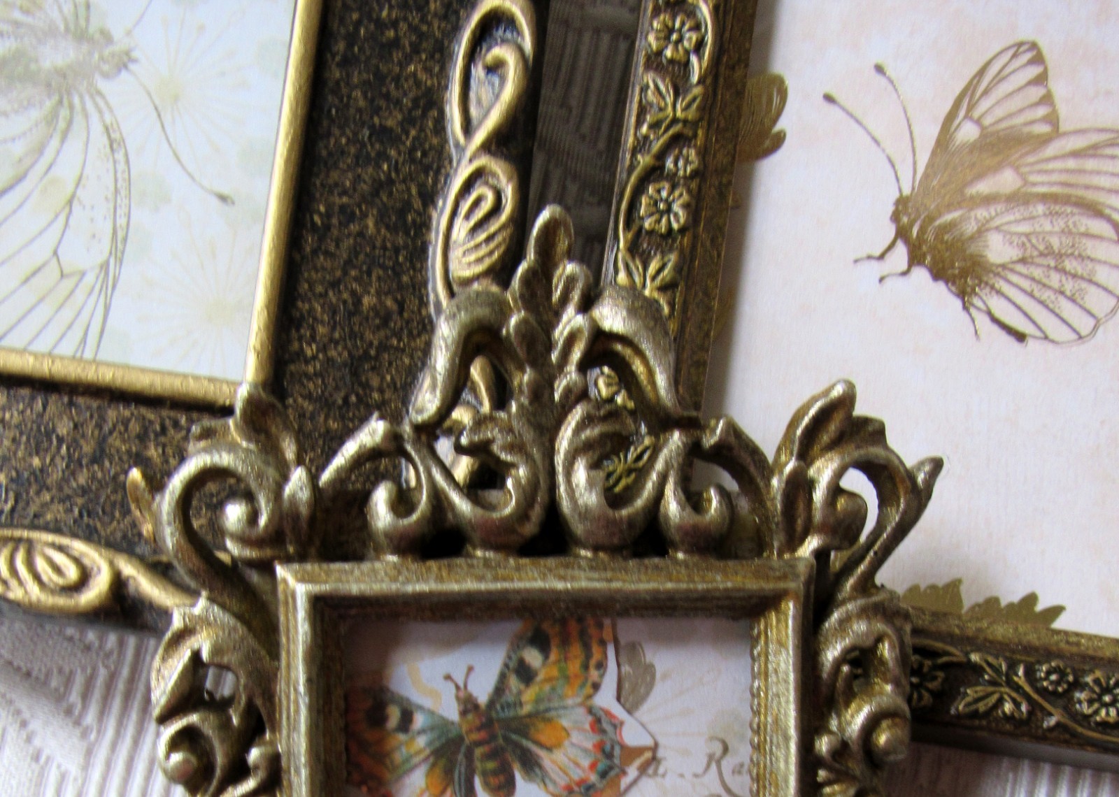 Baroque Frame Set,3 Antiqued Gold,Victorian,Events,Mini Mix Match Frames,2×3 set