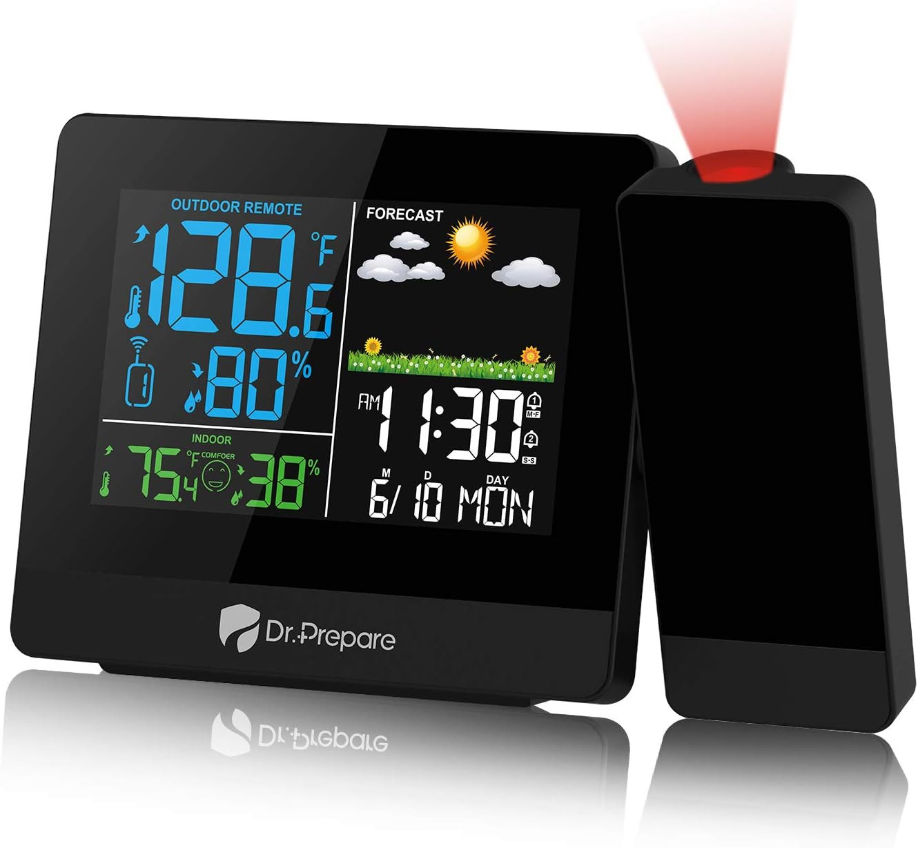 Projection Alarm Clock, Digital Clock Projector on Ceiling with Indoor/Outdoor T