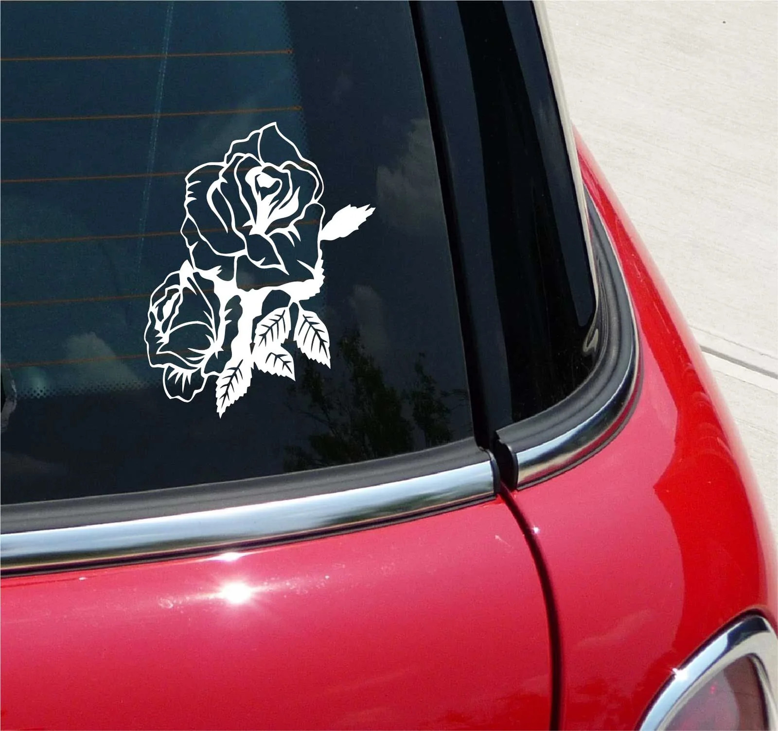 DOUBLE ROSE ROSES FLOWER FLOWERS GRAPHIC DECAL STICKER ART CAR WALL DECOR