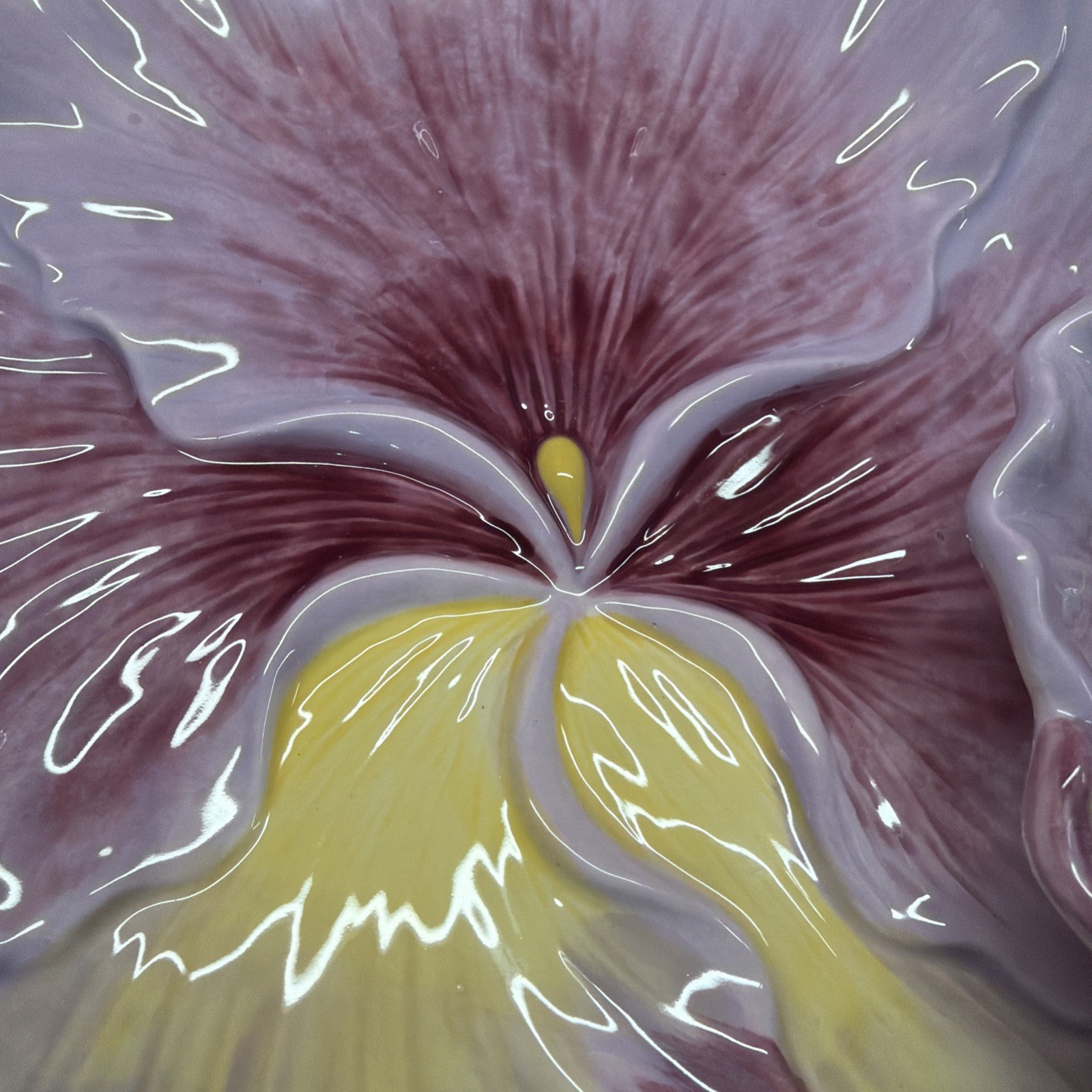 Corner Ruby Garden Collection 11.5 Purple Yellow Flower Chip/dip – Gorgeous! New