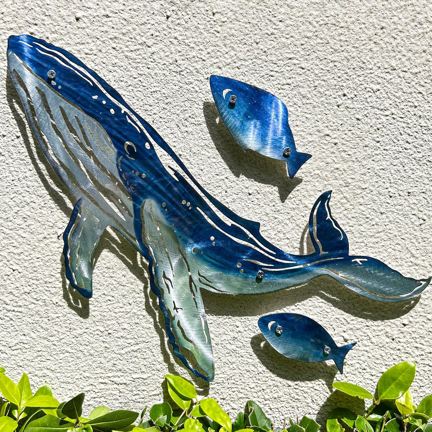 Coastal Wall Art Whale Metal Wall Sculptures, Ocean Beach Themed Metal Hanging H
