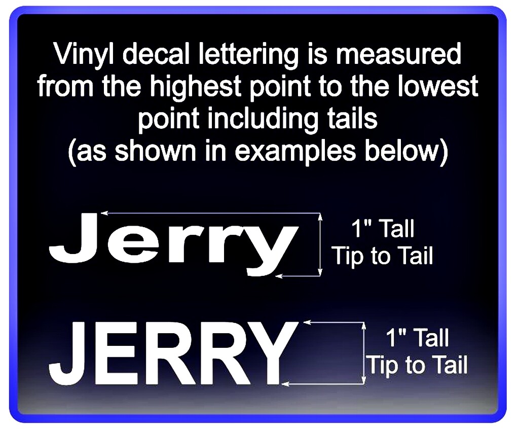 Custom Text Vinyl Decal Personalized Lettering Window Yeti Cup Sticker 10 Sizes