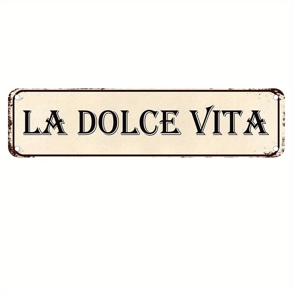 La Dolce Vita Vintage Cream Street Replica Metal Sign Tin Wall Decoration Plaque