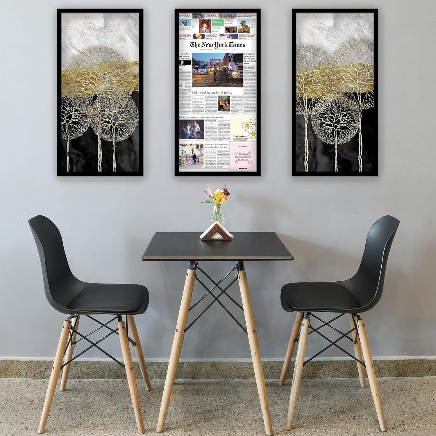 Fxojyvo 11×22 Newspaper Frame Set of 2, Display 11 x 22 Inch Newspaper Front Pag