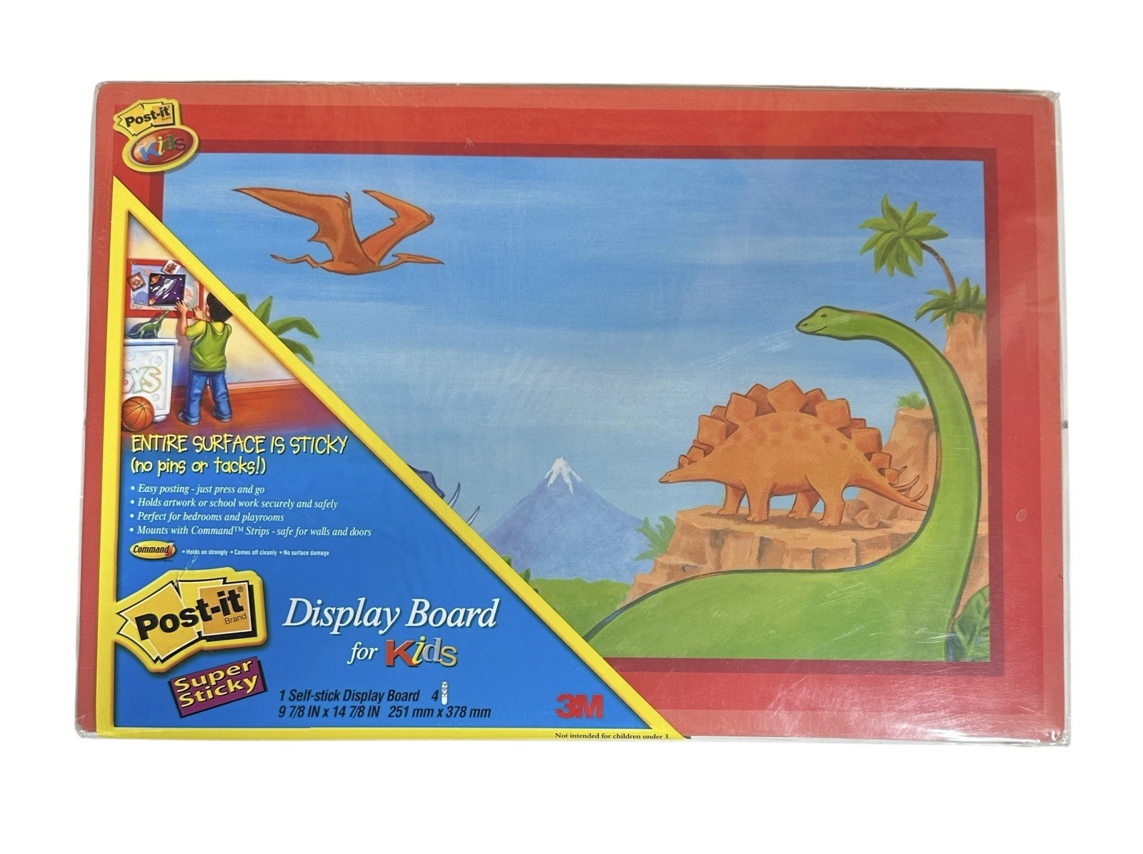 Post-It Display Bulletin Board For Kids Super Sticky Artwork Drawings Dinosaurs