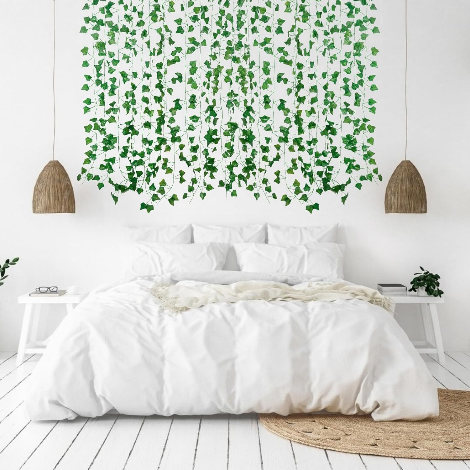 Fake Vines for Room Decor(12 Pack 84 Feet) Aesthetic Artificial Plant Ivy Leaves