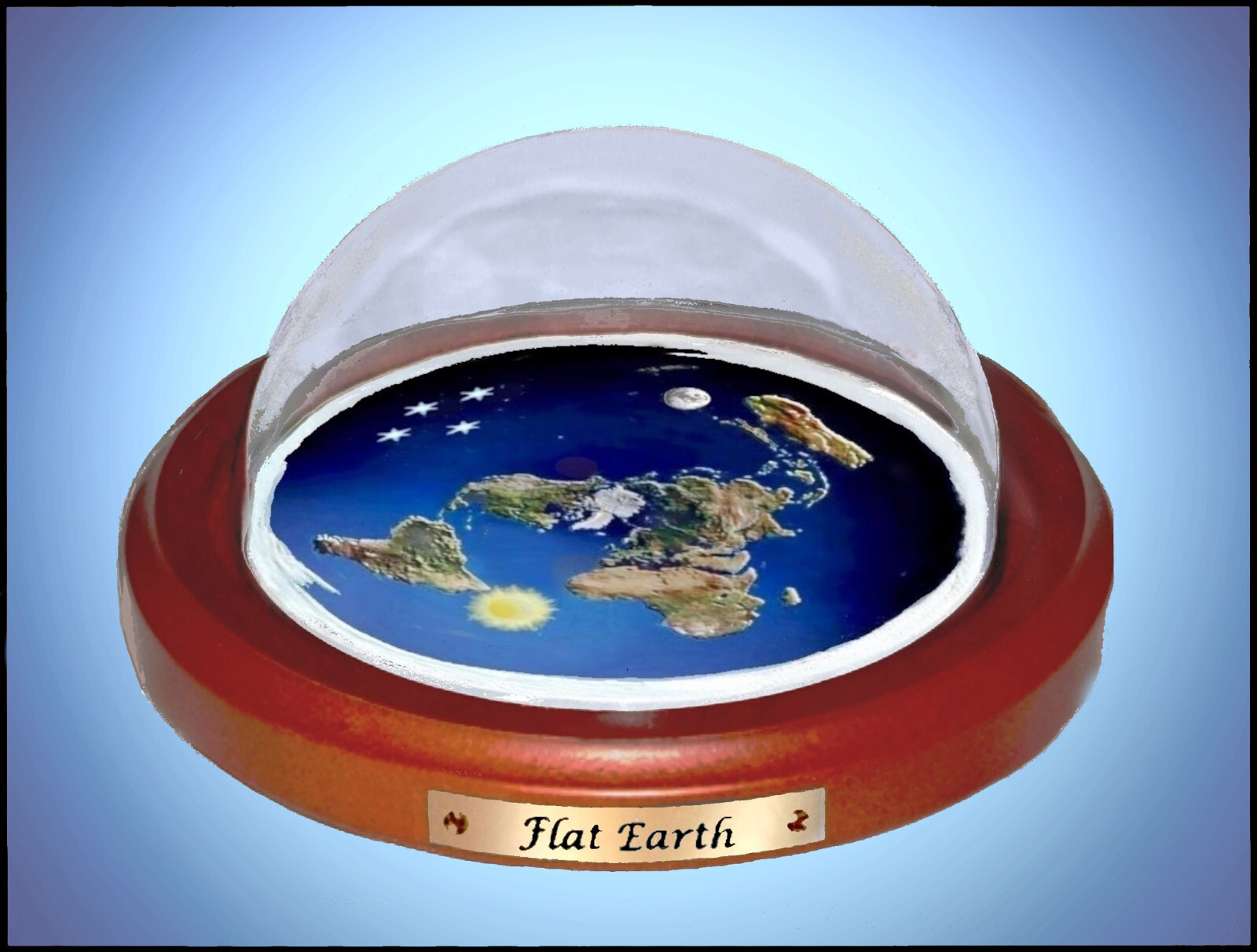 Flat Earth Map Dome Display Model – Sun Moon Stars