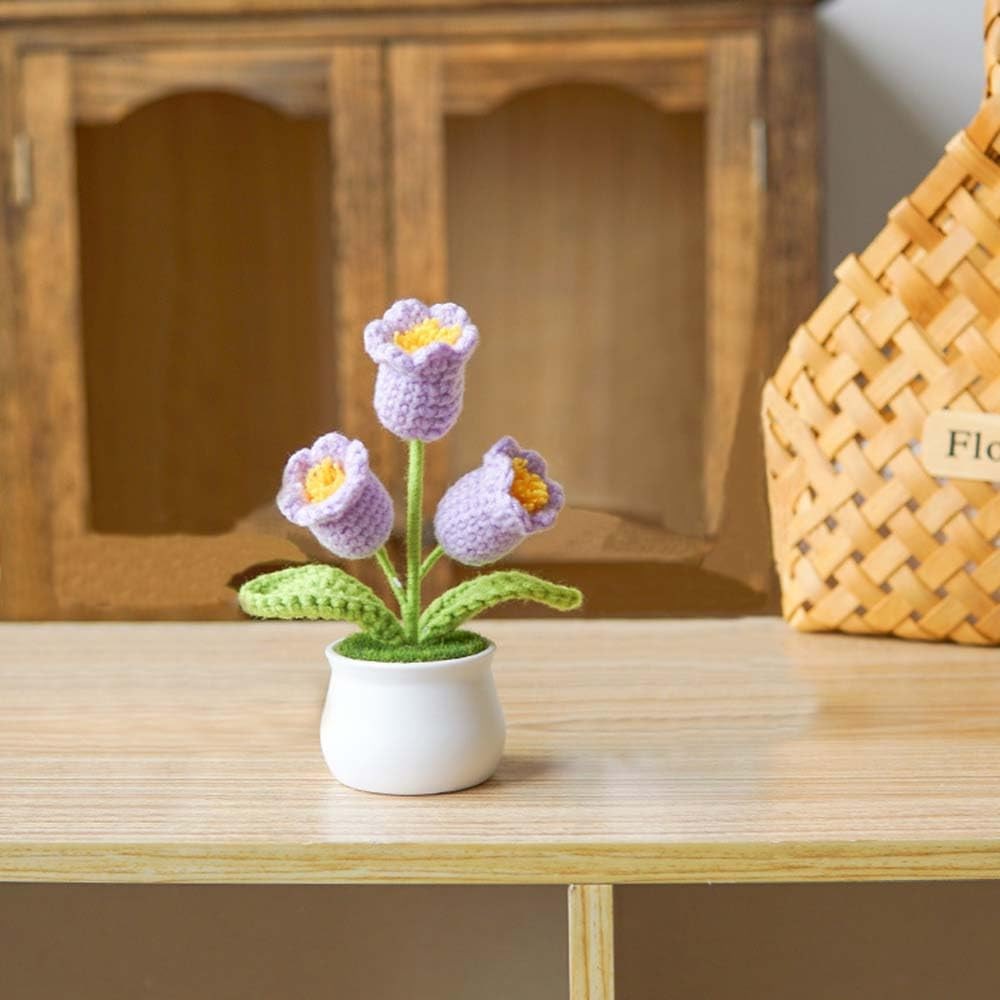 Eluckya Cute Crochet Flowers for Mom,Handmade Knitted DIY Décor for Car Offic…