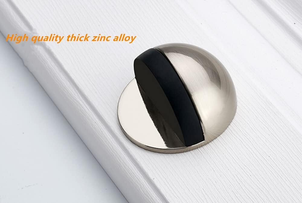 4 Pack Stainless Steel Floor Doorstops Door Stopper W/Rubber Safety Mounted Tape