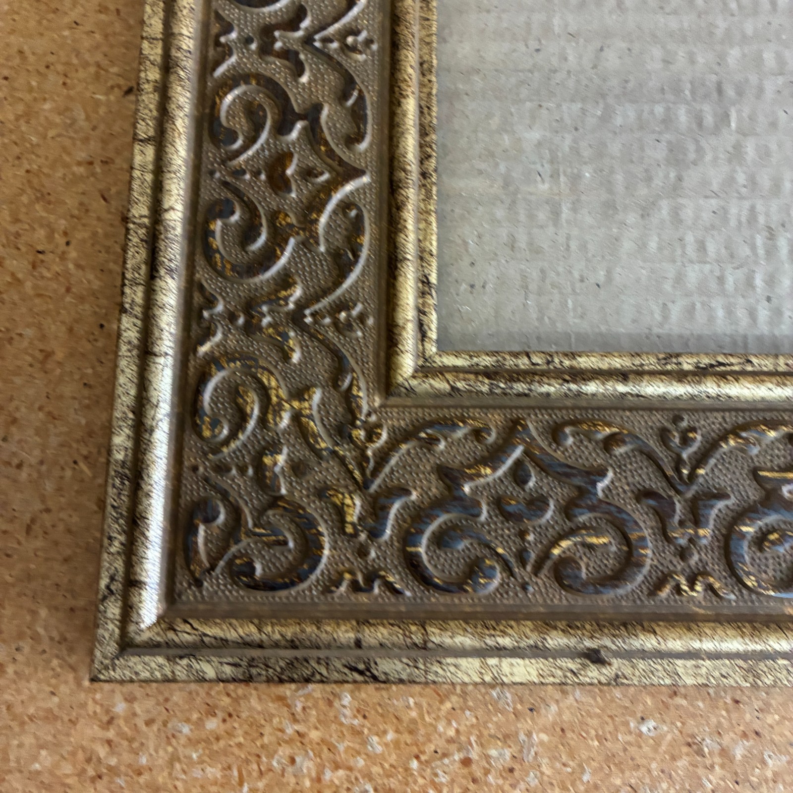 VTG Gold Brown Ornate Wood Picture Frame 15 x 13 Traditional Scroll Detail