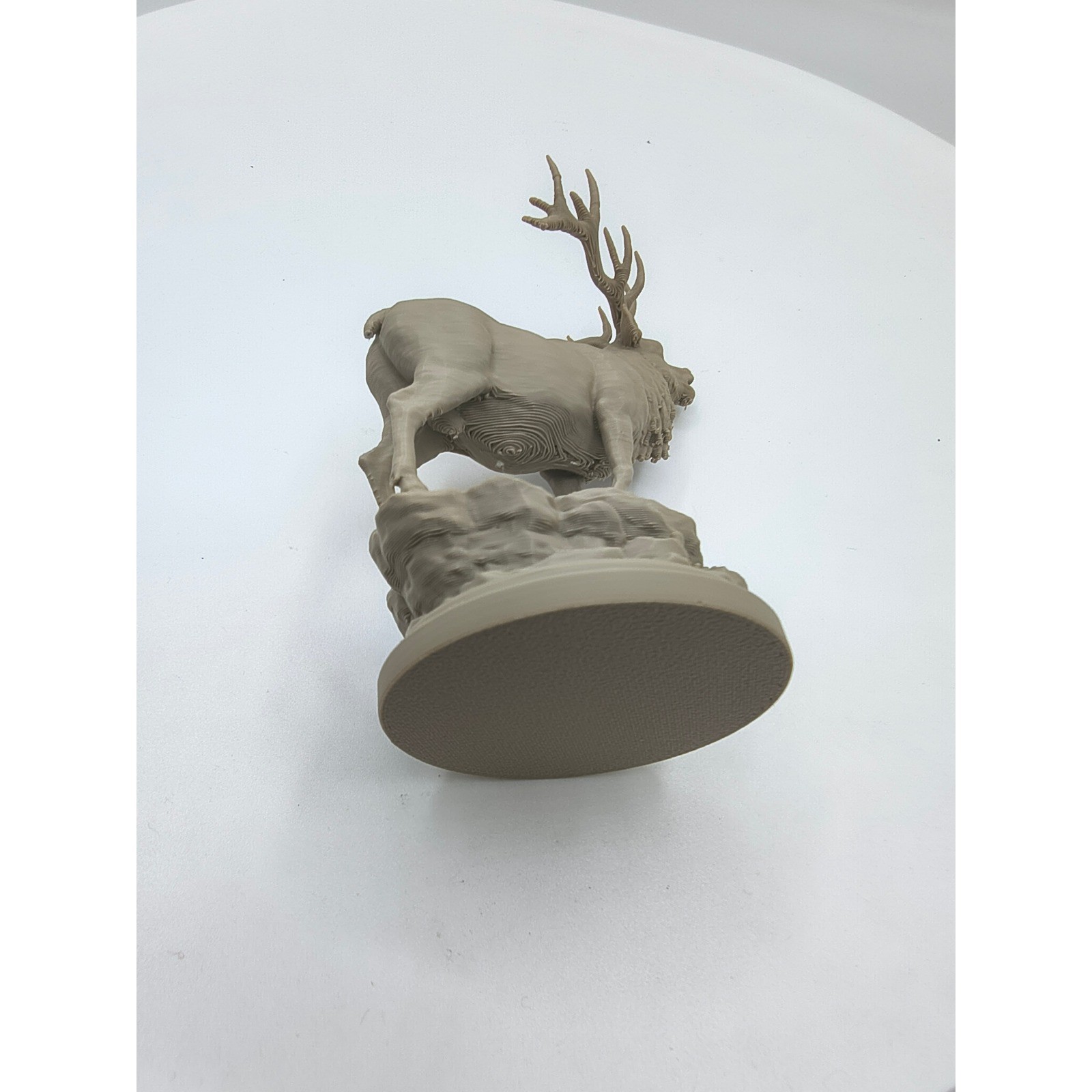 Bugling Elk Figurine 3D Printed Wildlife Statue Tan Rustic Cabin Decor 4 Inch
