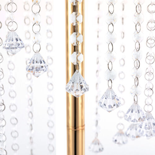 10Pcs 27.5 inch Tall Crystal Flower Vase For Wedding Centerpieces Gold Vases