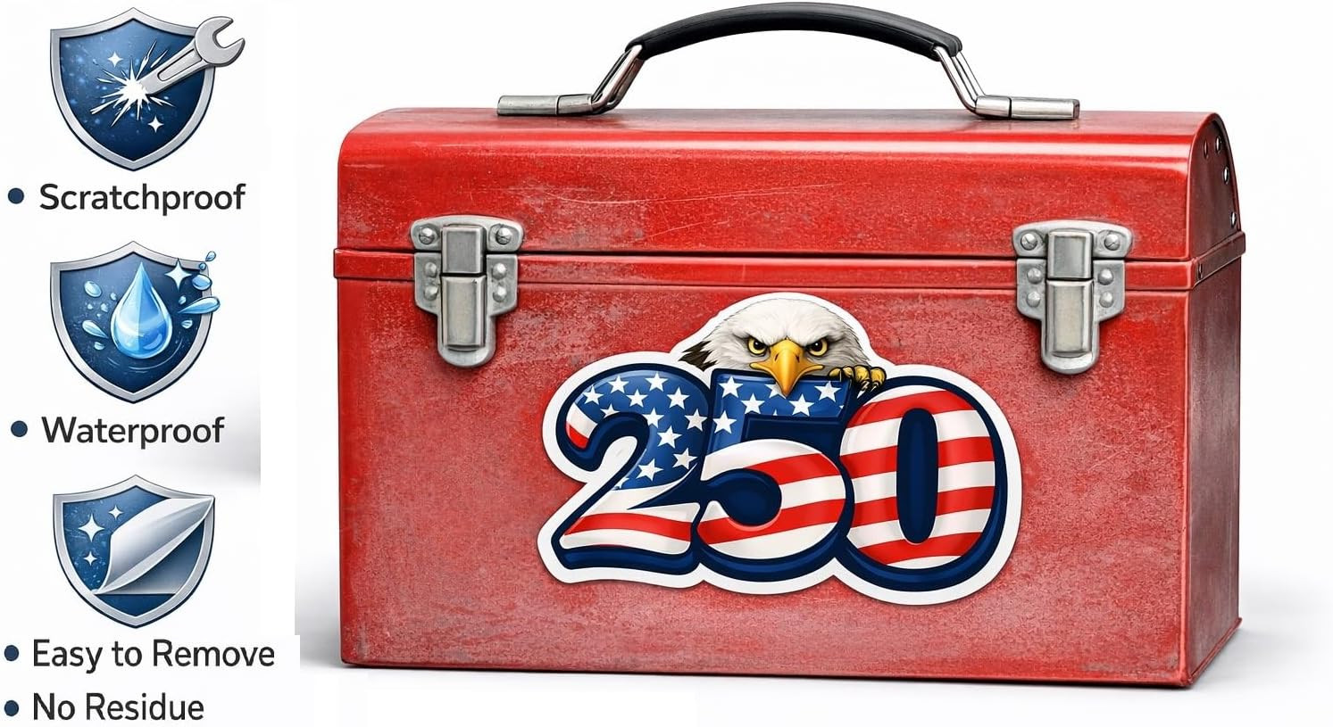 250 Anniversary Stickers, 3 Pcs Pack USA American Flag Sticker Decal Bald Eagle,